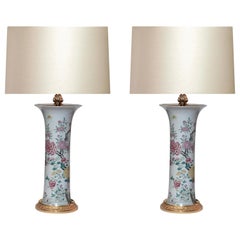 Famille Rose Porcelain Lamps