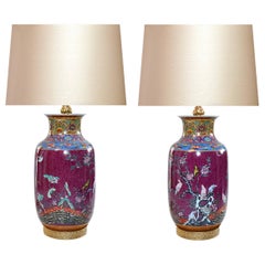 Famille Rose Porcelain Lamps