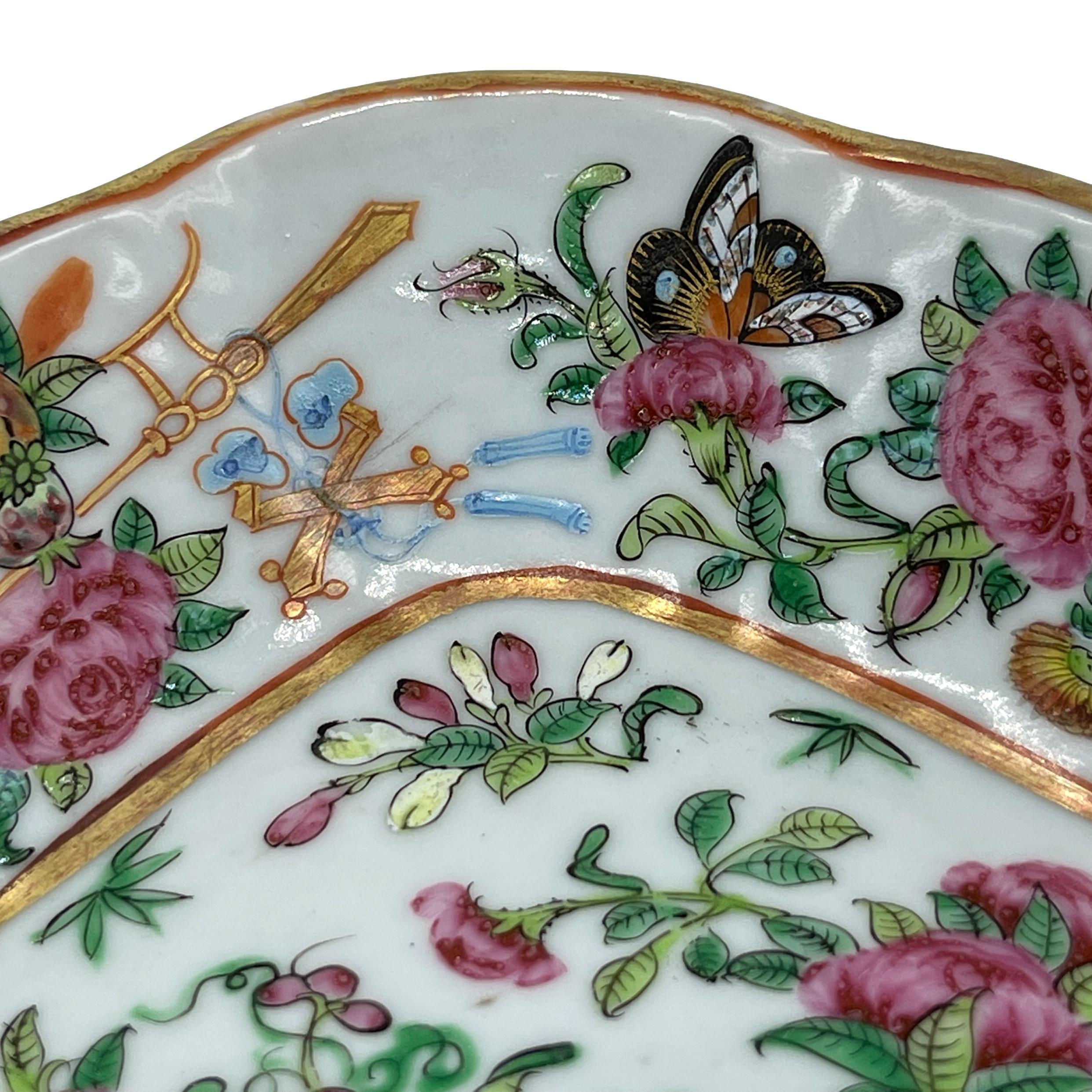 Chinese Famille Rose Square Dish, Canton, ca. 1840