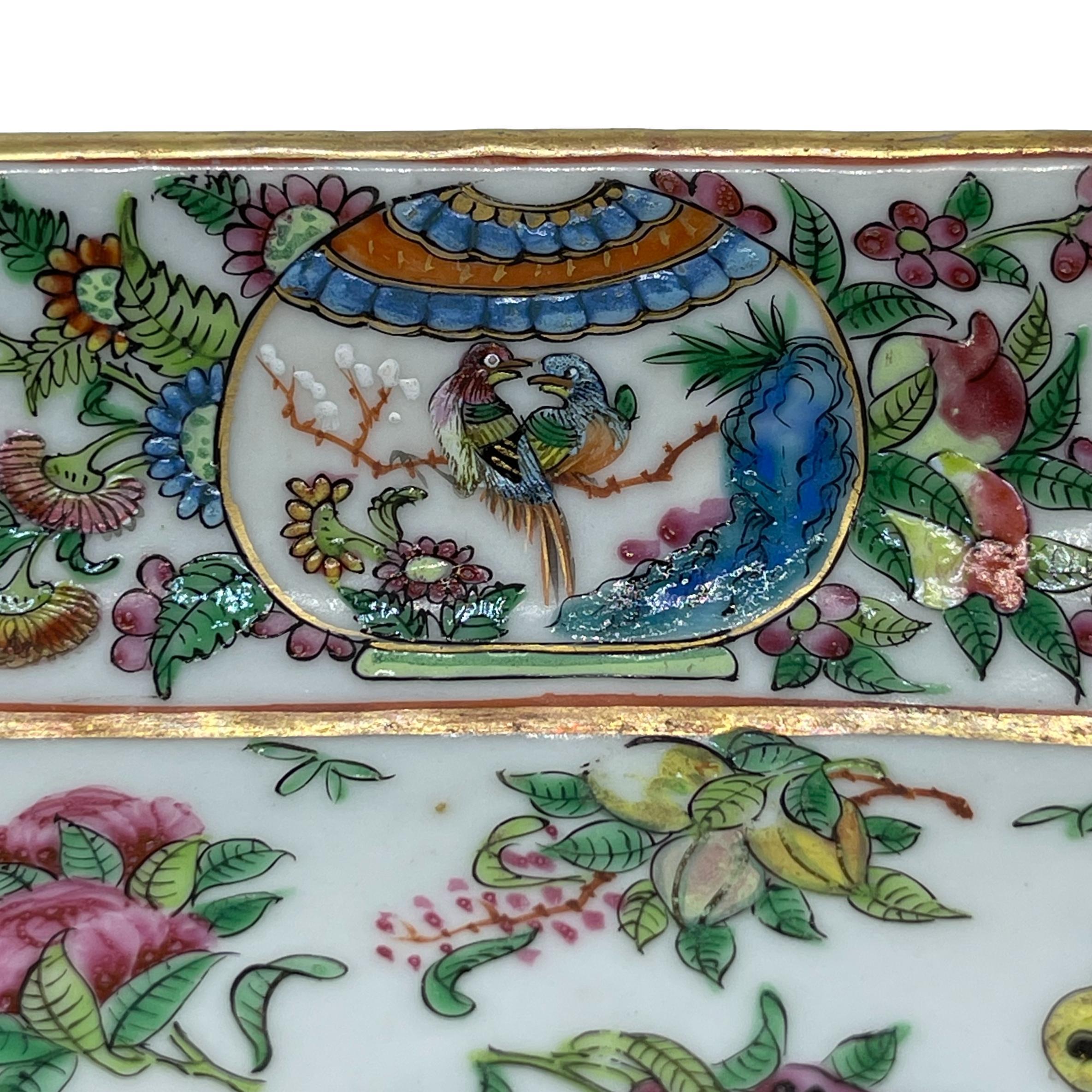 Famille Rose Square Dish, Canton, ca. 1840 In Good Condition In Banner Elk, NC