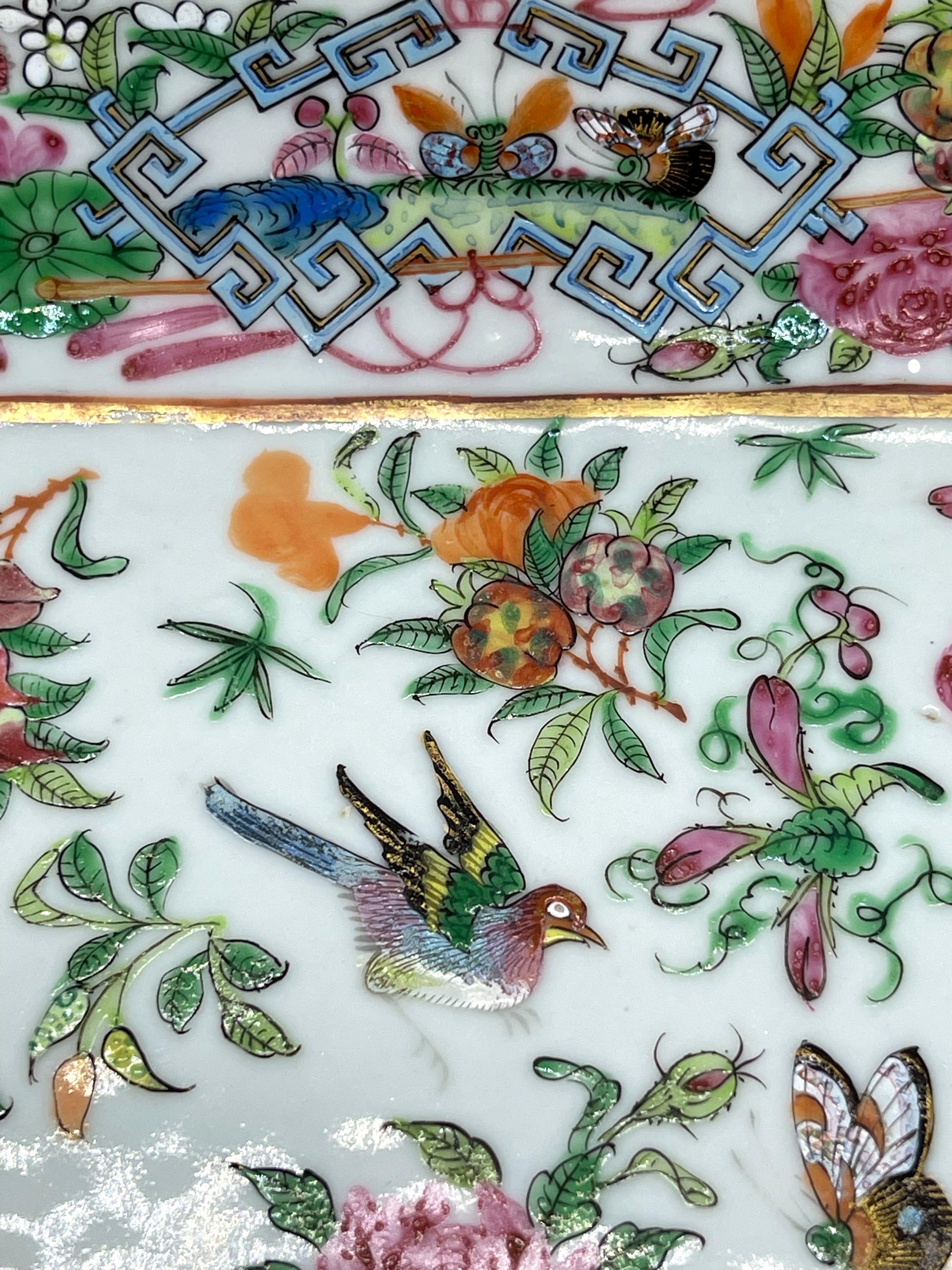 Early 19th Century Famille Rose Square Dish, Canton, ca. 1840