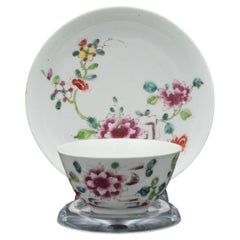 Famille Rose Tea Bowl & Saucer, Bow Porcelain Factory, circa 1755