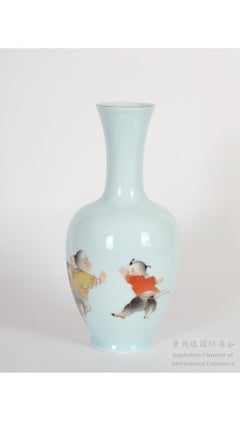 Under-glazed Ink Porcelain Vase - Precious Memories Ink by Master Artist Li Xun