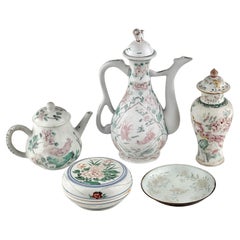 Raro juego de cerámica de naufragio Famille Rose/Verte, dinastía Qing, época Yongzheng