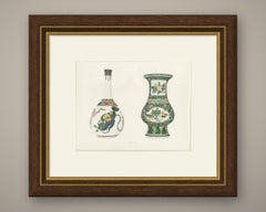 Famille Verte Bottle with Lions and a Late Ming Baluster Vase, Plate 1911