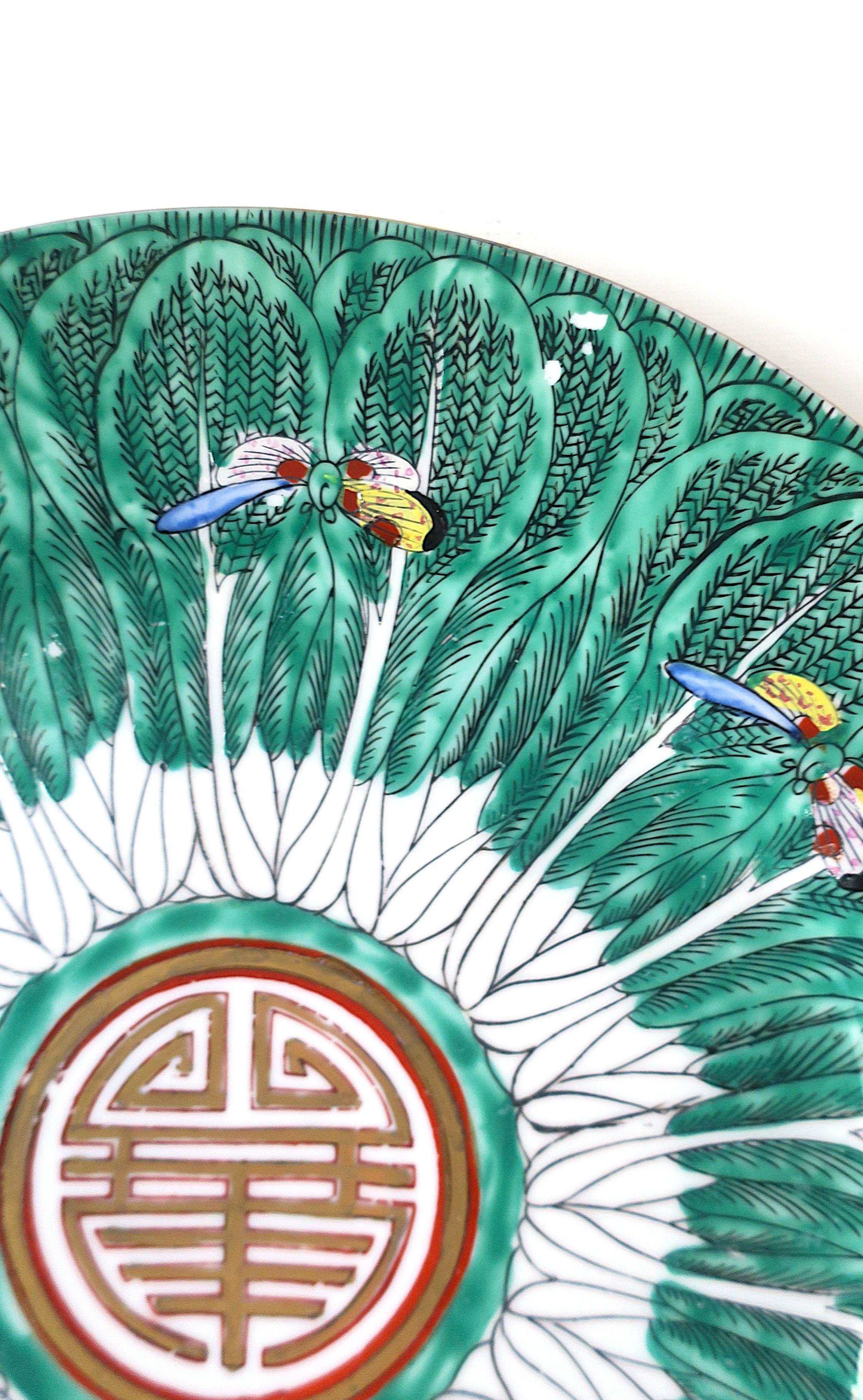 Famille Verte Porcelain Cabbage Leaf & Butterfly Dinner Plate For Sale 5