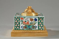 Famille Verte Porcelain Inkwell by Samson