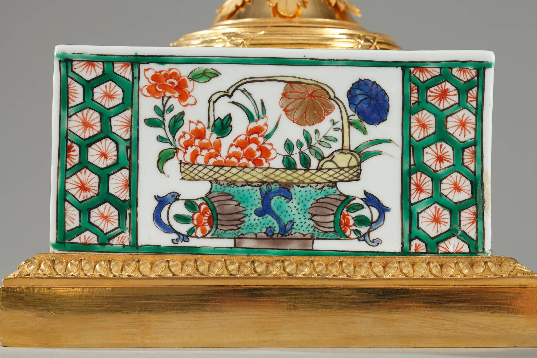 French Famille Verte Porcelain Inkwell by Samson For Sale