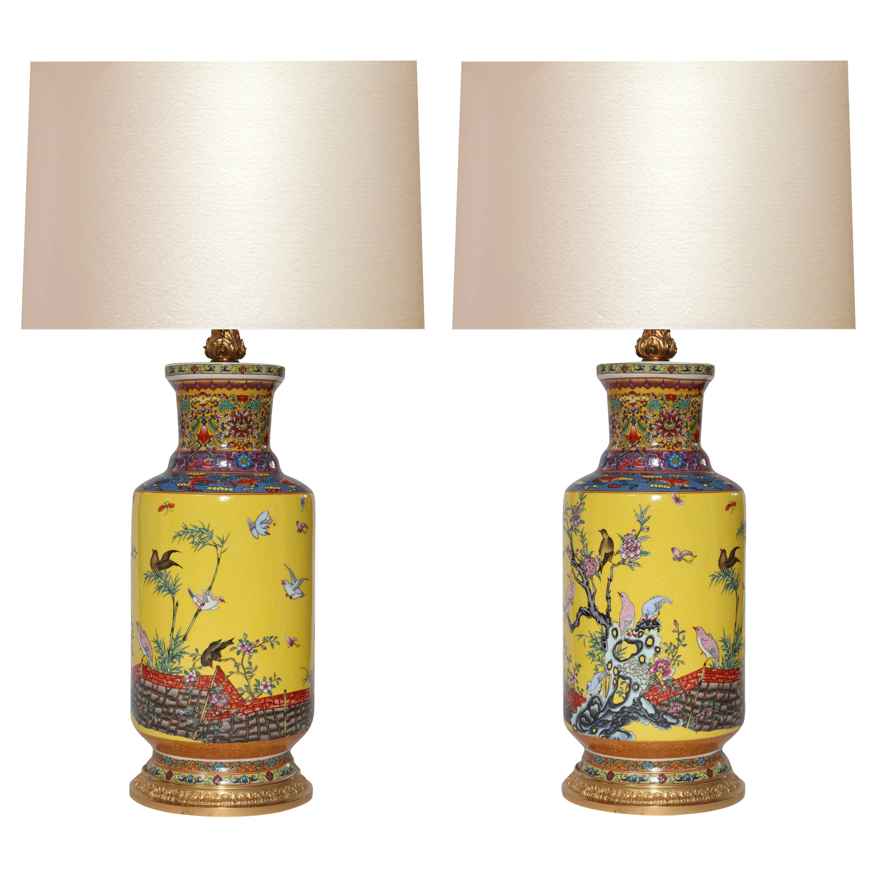 Famille Verte Porcelain Lamps