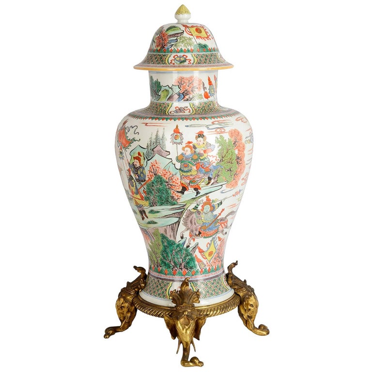 Famille Verte Style Vase Samson 19th Century For Sale At 1stdibs