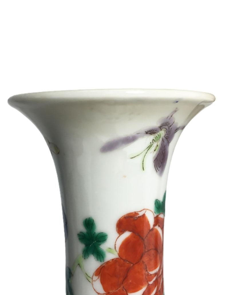 Enameled Famille Verte Vases, Kangxi Period, 1662-1722 For Sale