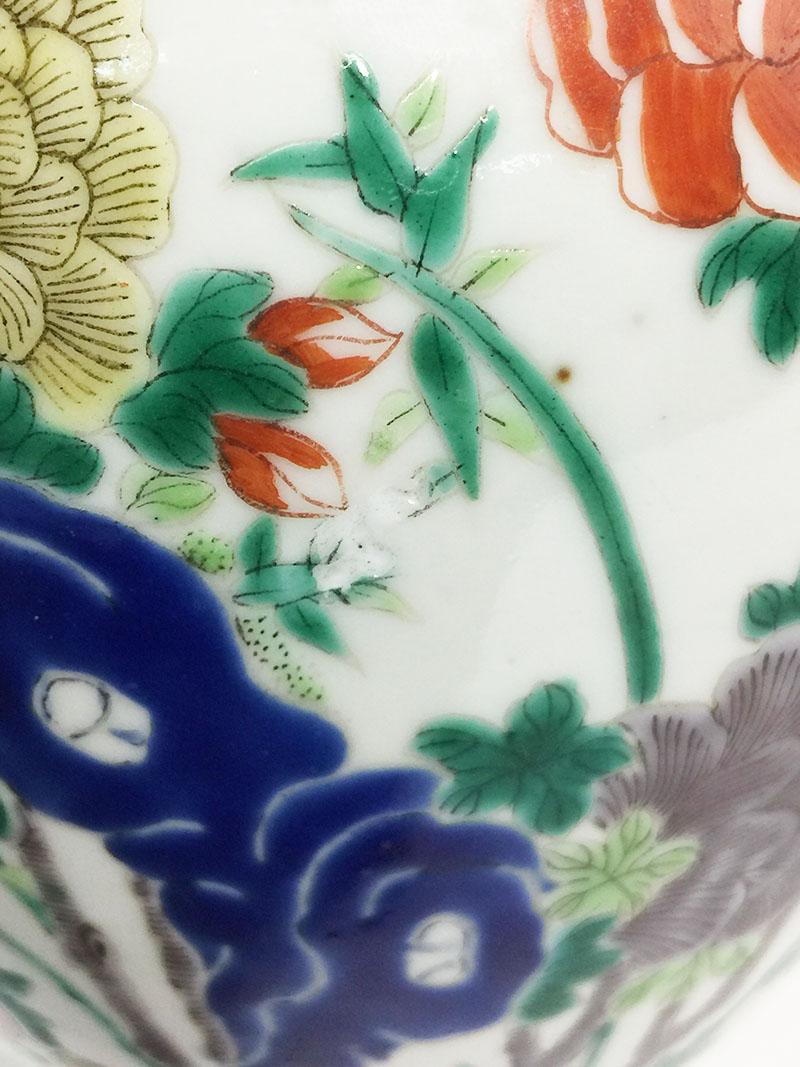 Porcelain Famille Verte Vases, Kangxi Period, 1662-1722 For Sale