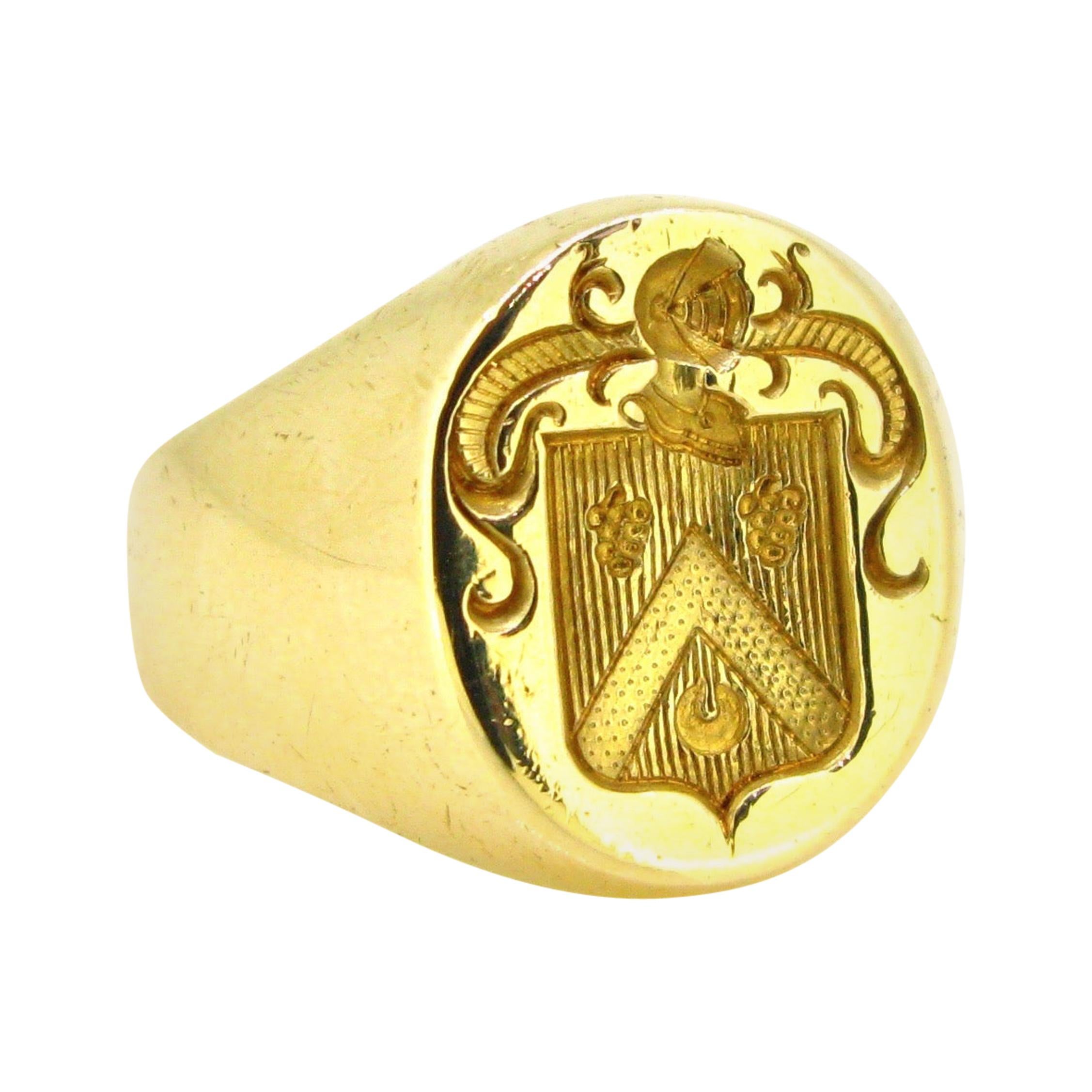 Family Crest Signet Yellow Gold Ring