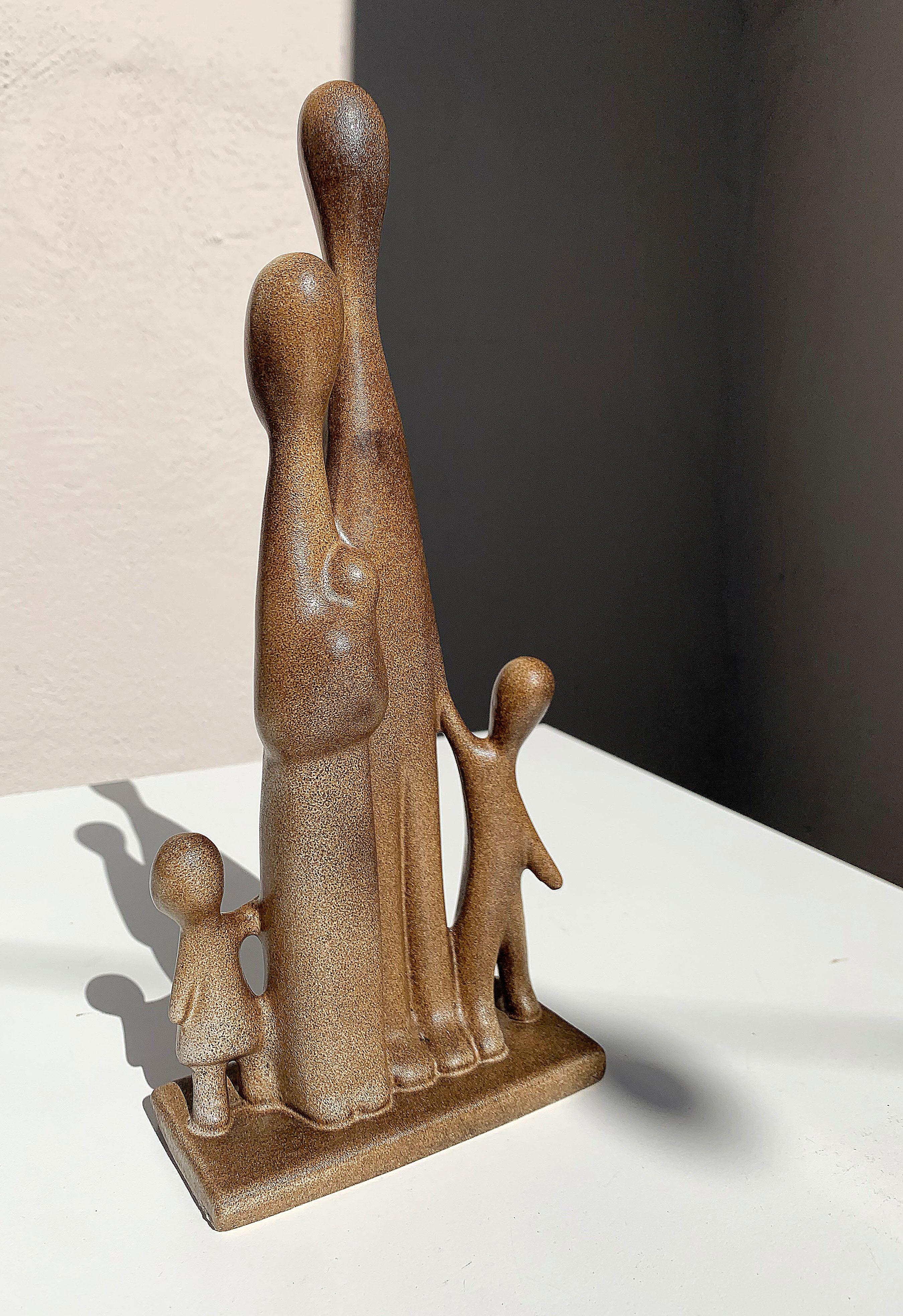 family clay sculpture