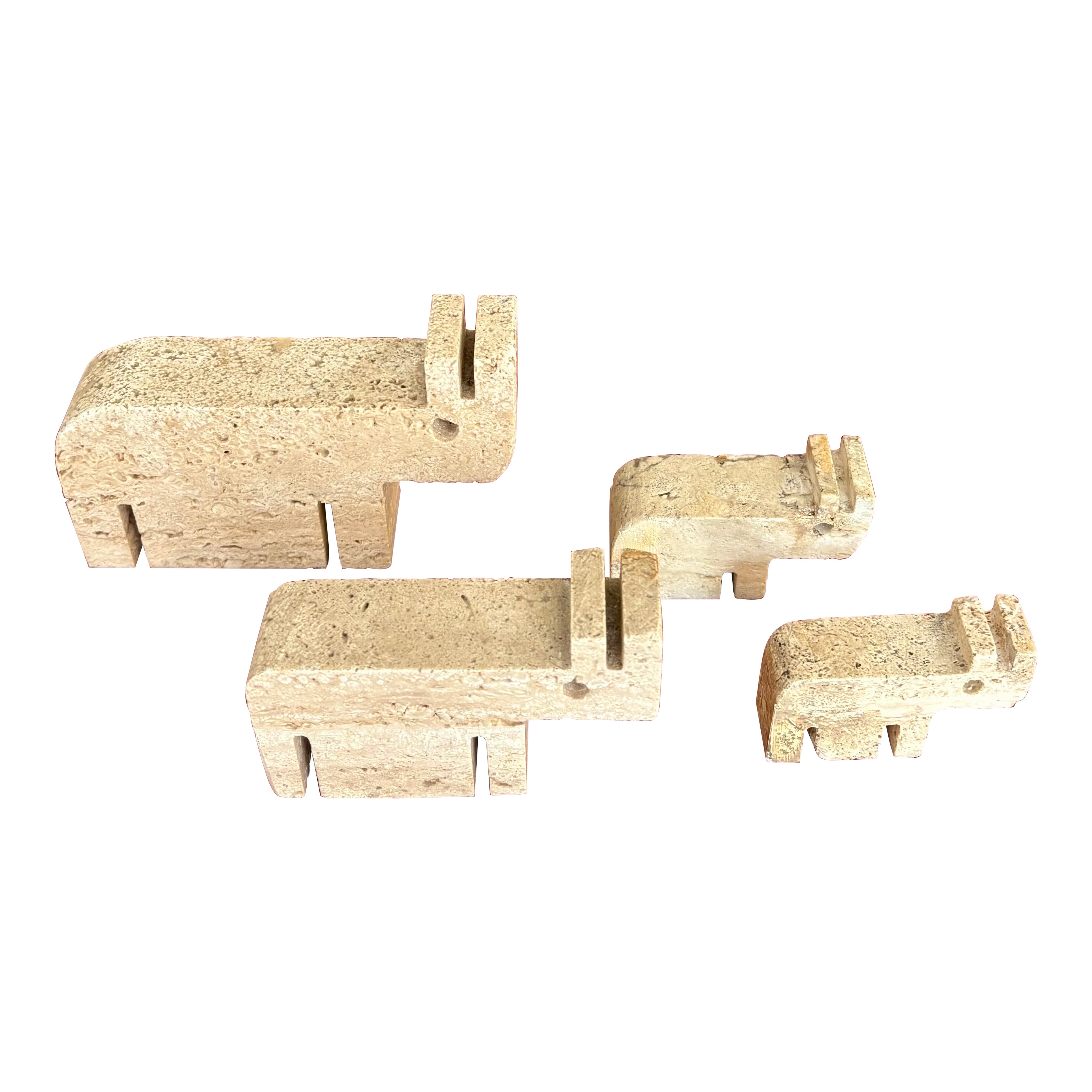Family of four rhino by Fratelli Mannelli 1970s Italian For Sale