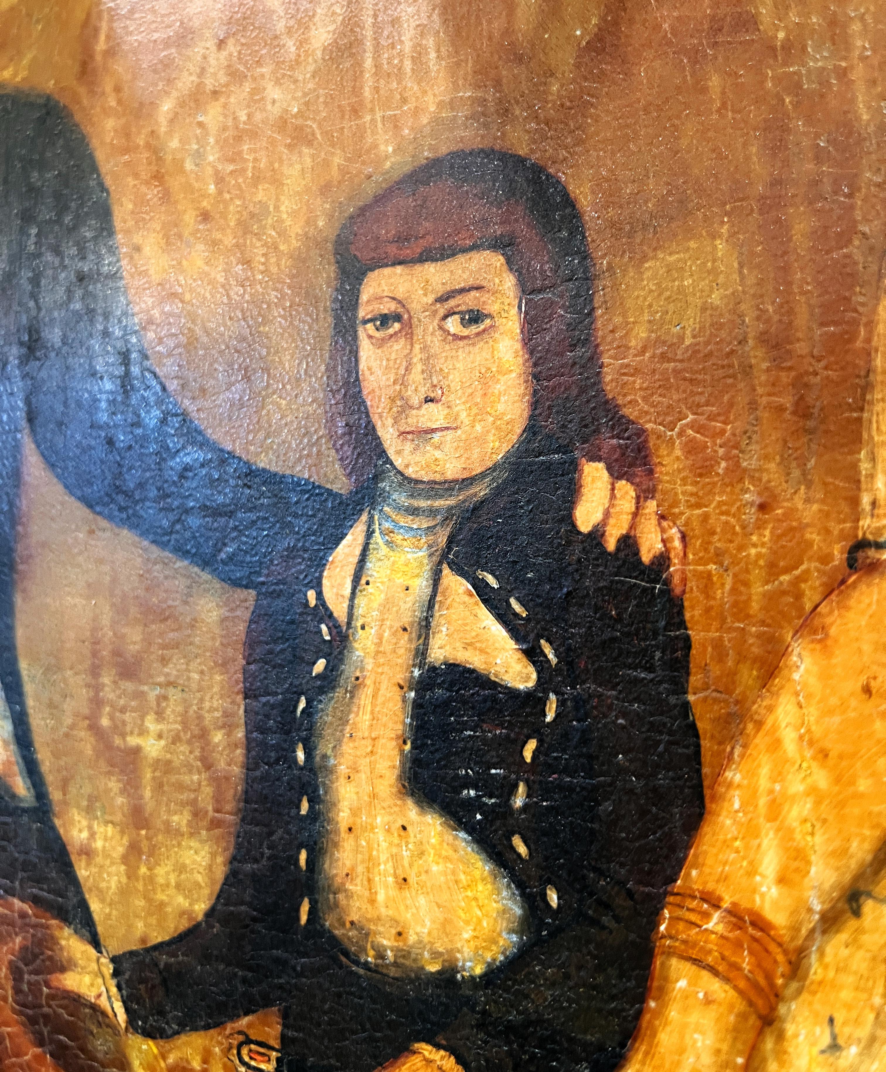 Début du XIXe siècle Portrait de famille - École américaine par Silas Rhykill en vente