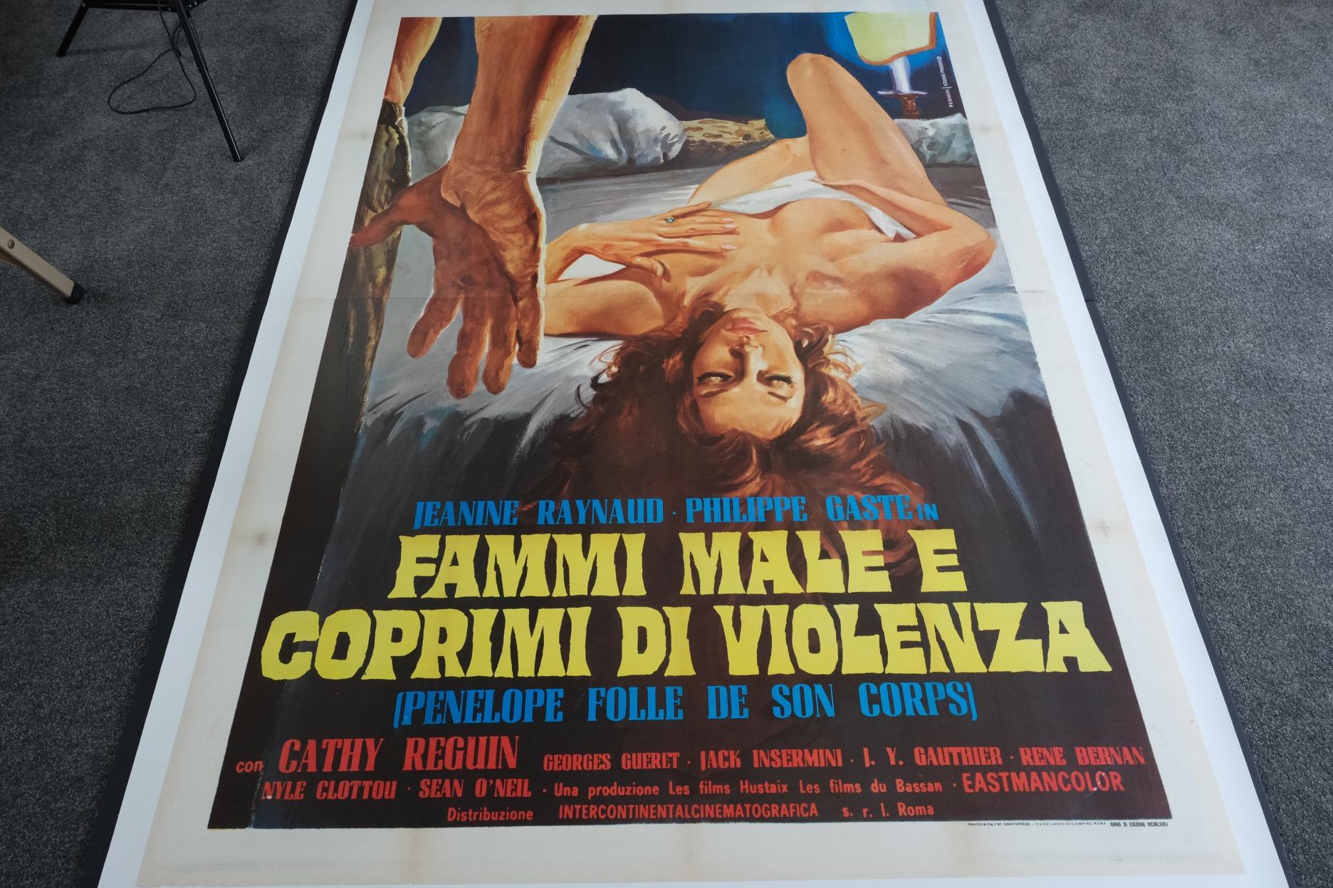 Pressed Fammi Male E Coprimi Di Violenza '1973' Original Vintage Poster Mint For Sale