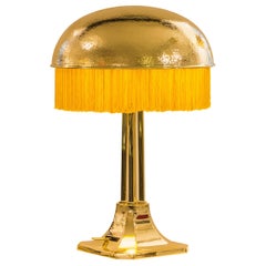 Famous Adolf Loos "Turnowsky" Table Lamp Brass Silk Design from 1900, Re-Edition