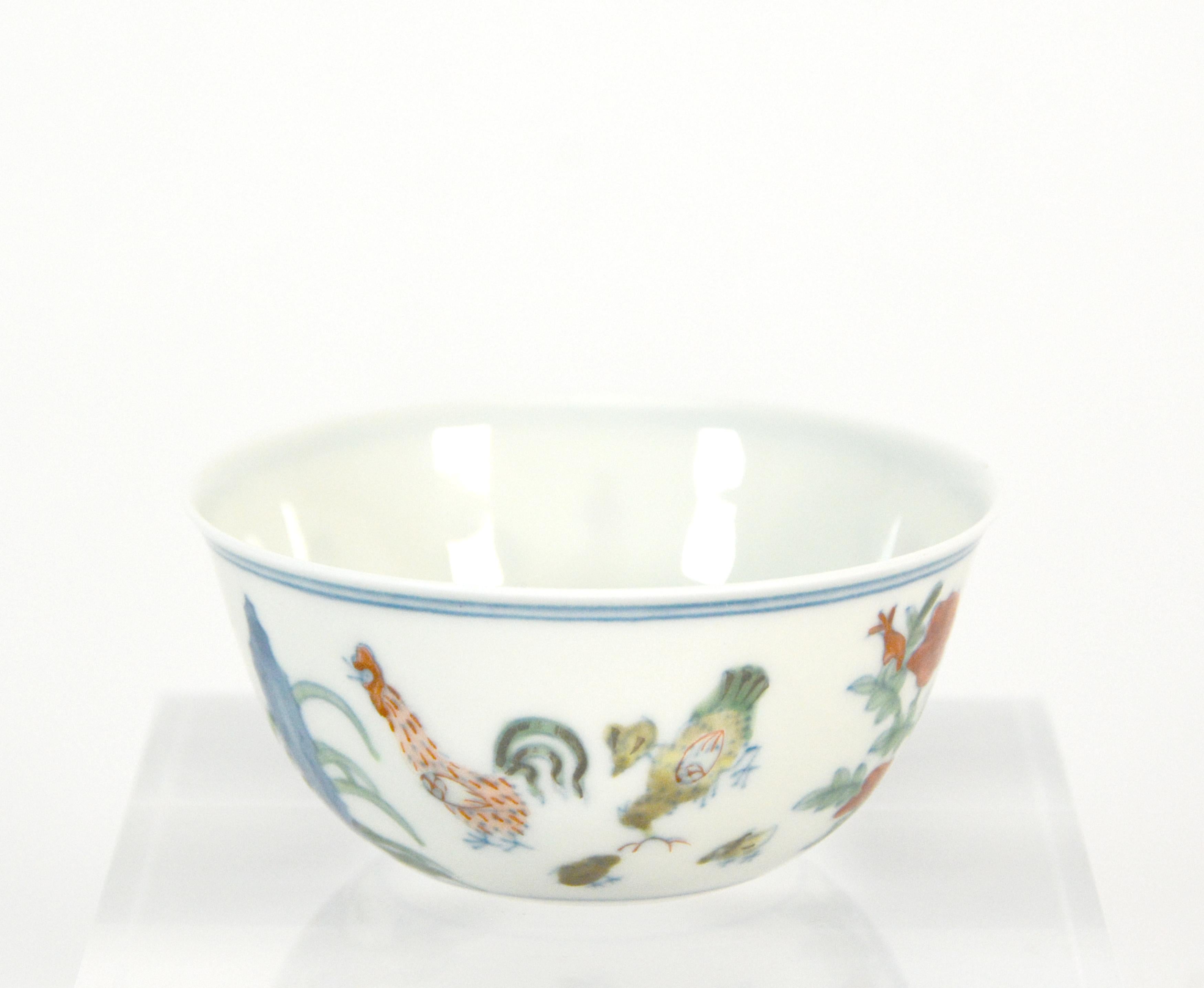 Famosa taza de pollo de porcelana Chenghua Doucai de estilo chino Ming Chino