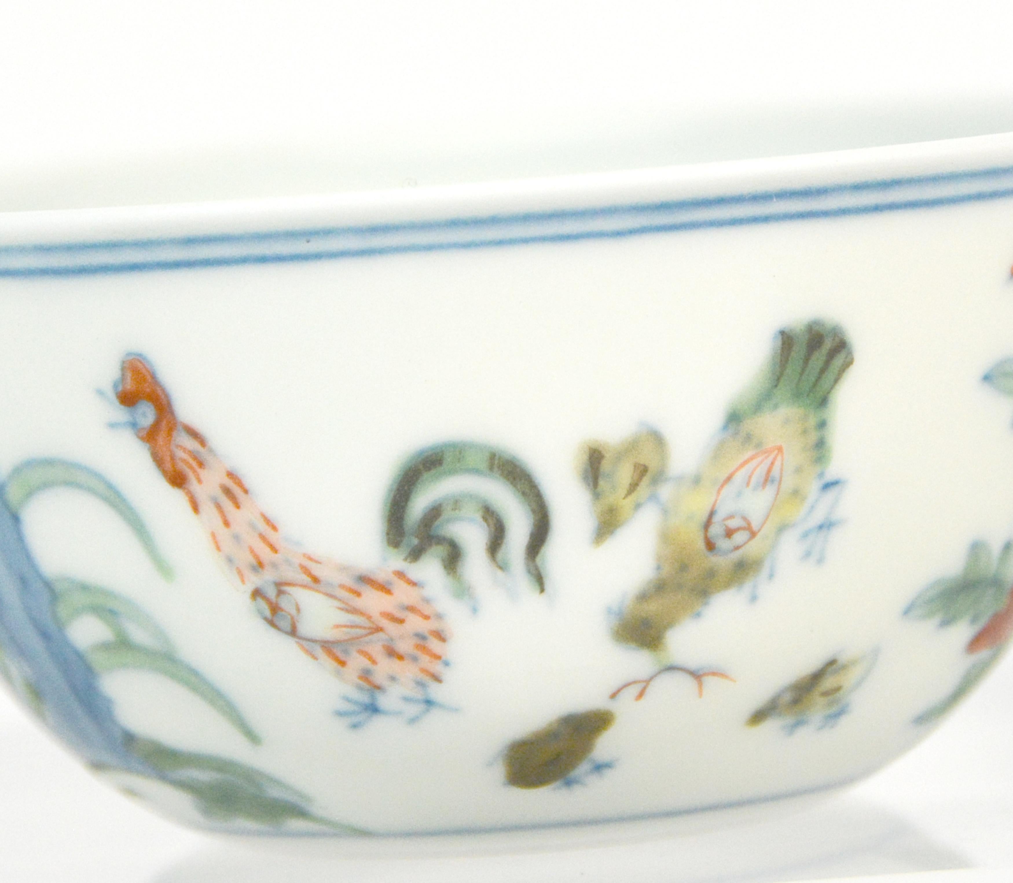 Famosa taza de pollo de porcelana Chenghua Doucai de estilo chino Ming Porcelana