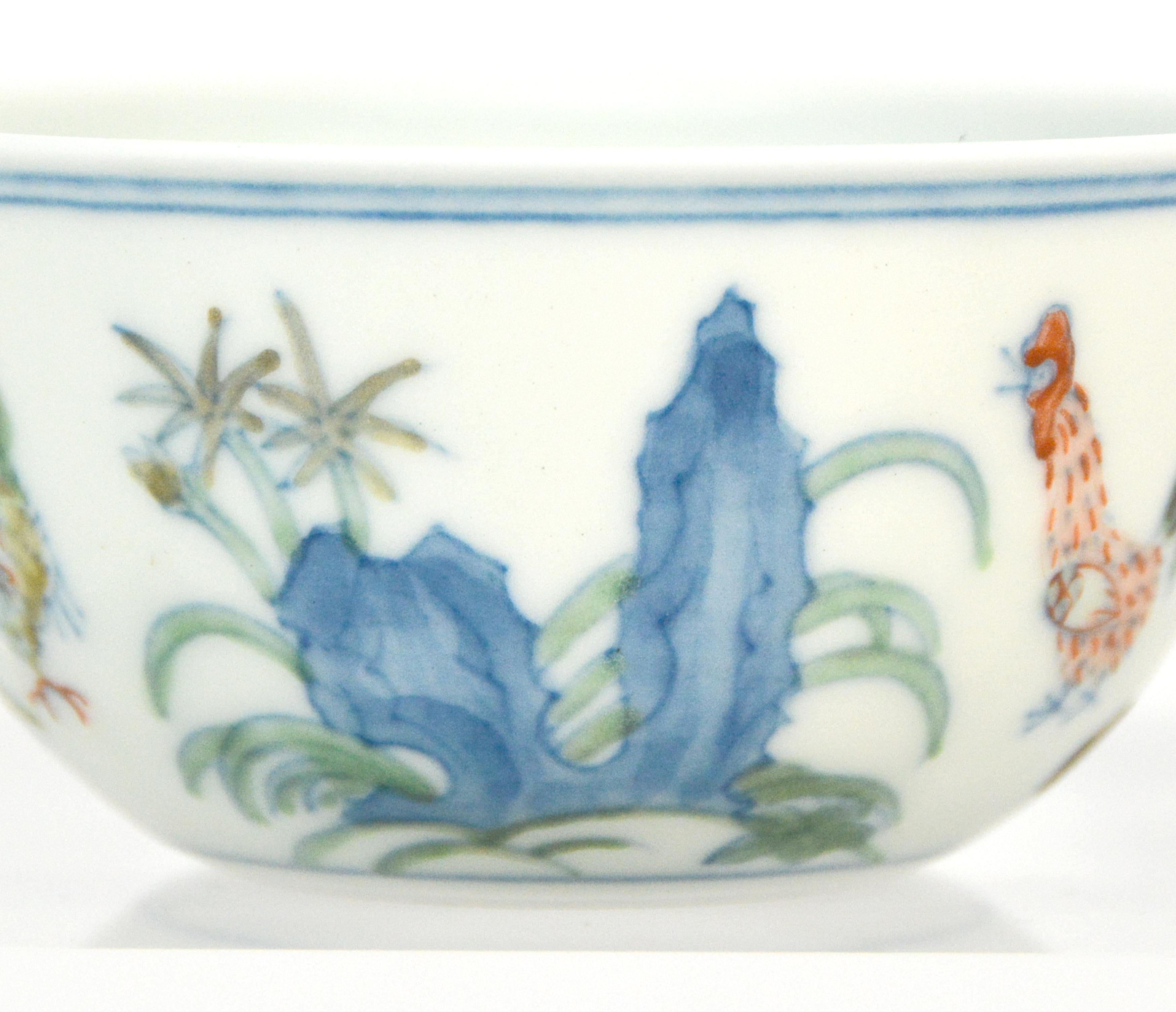 Famosa taza de pollo de porcelana Chenghua Doucai de estilo chino Ming 1
