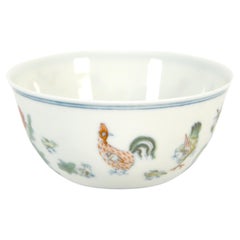 Vintage Famous Chinese Ming Style Chenghua Doucai Porcelain Chicken Cup