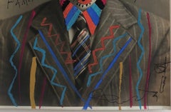 Famous:: Mixed-media Vintage-Foto mit Stift und Acrylfarbe aufgezeichnet