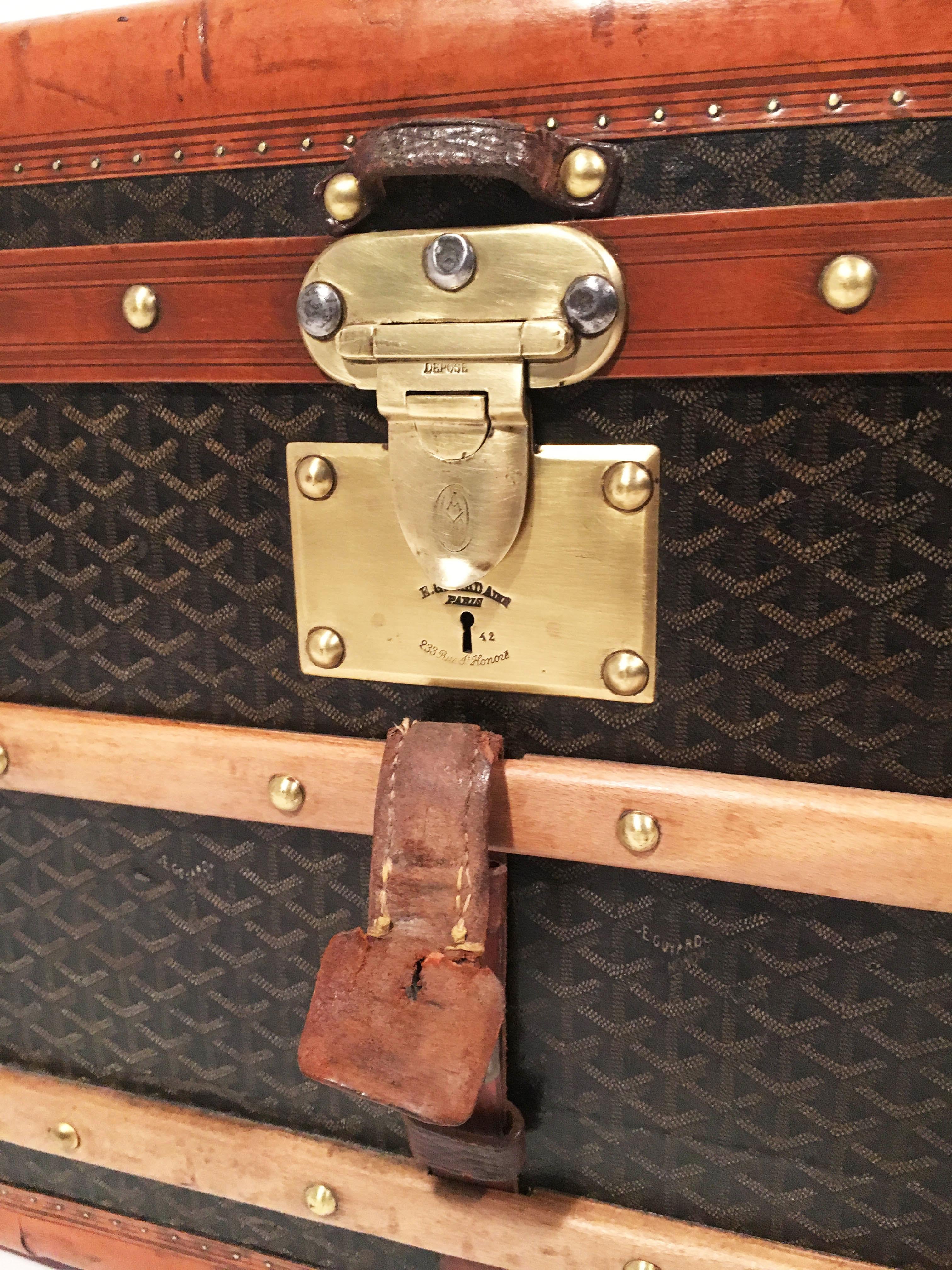 Goyard Steamer Trunk from the Princely House of Thurn and Taxis For Sale 3