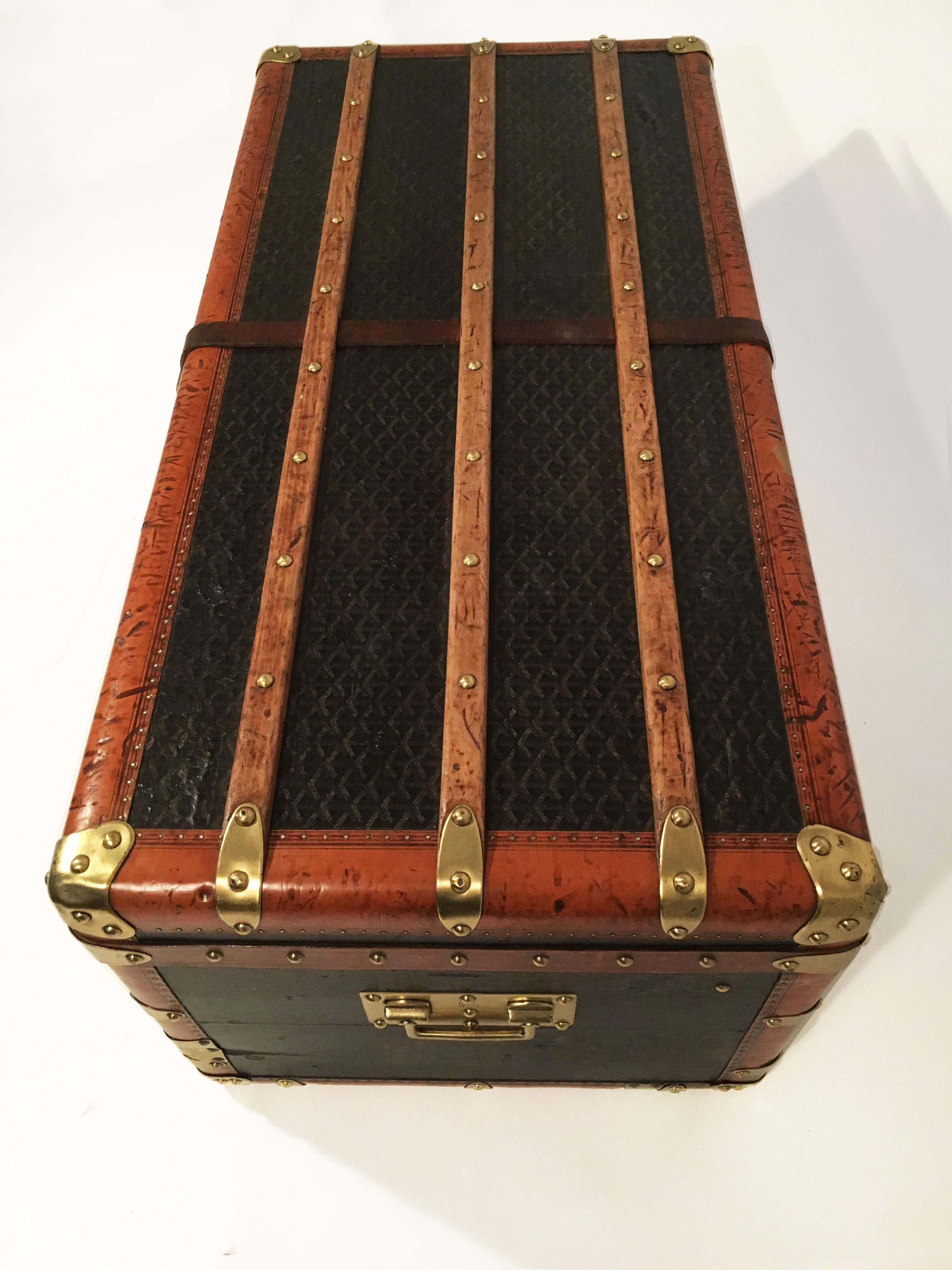 Goyard Steamer Trunk from the Princely House of Thurn and Taxis In Good Condition For Sale In Vienna, Vienna