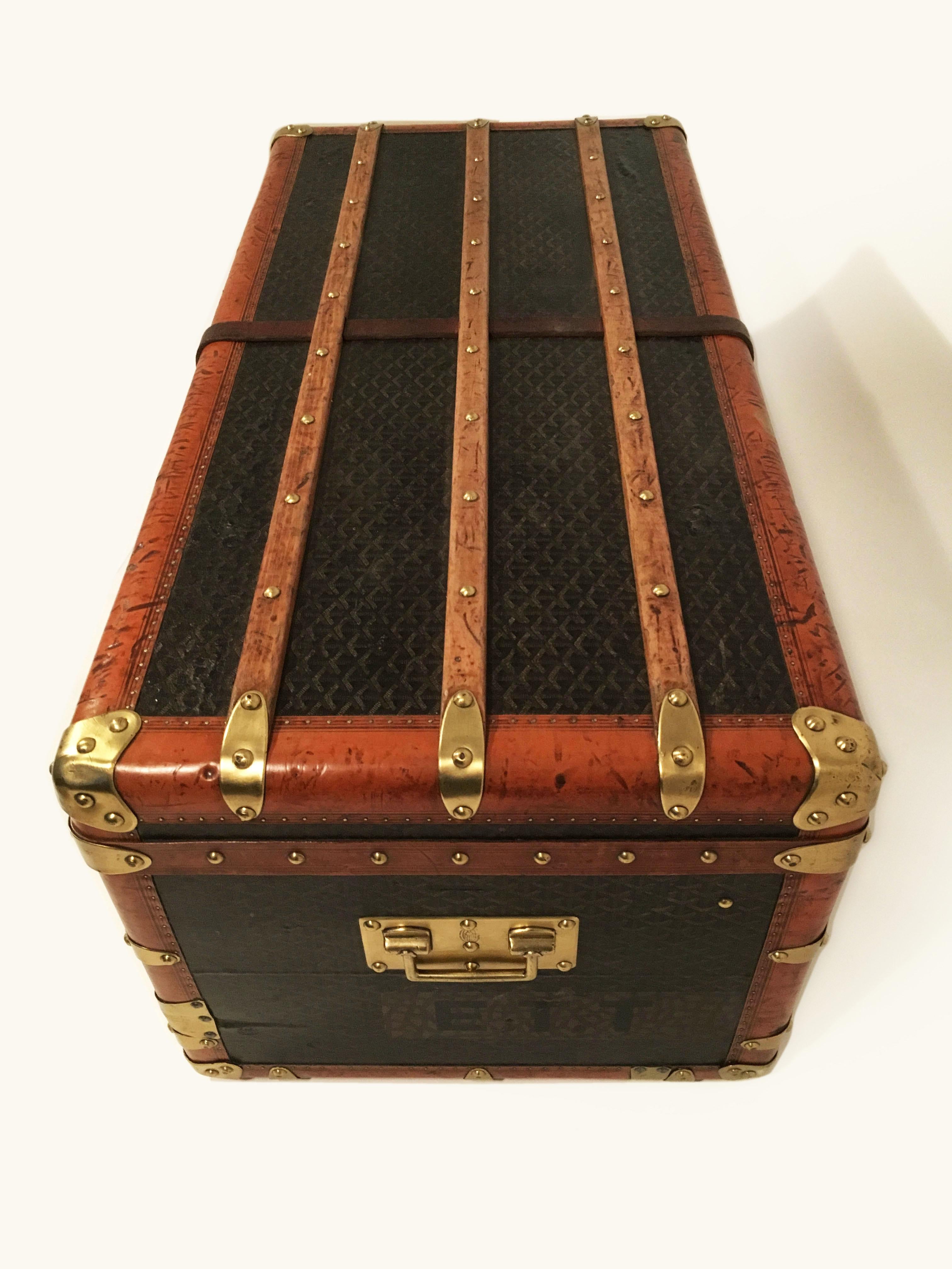Early 20th Century Goyard Steamer Trunk from the Princely House of Thurn and Taxis For Sale