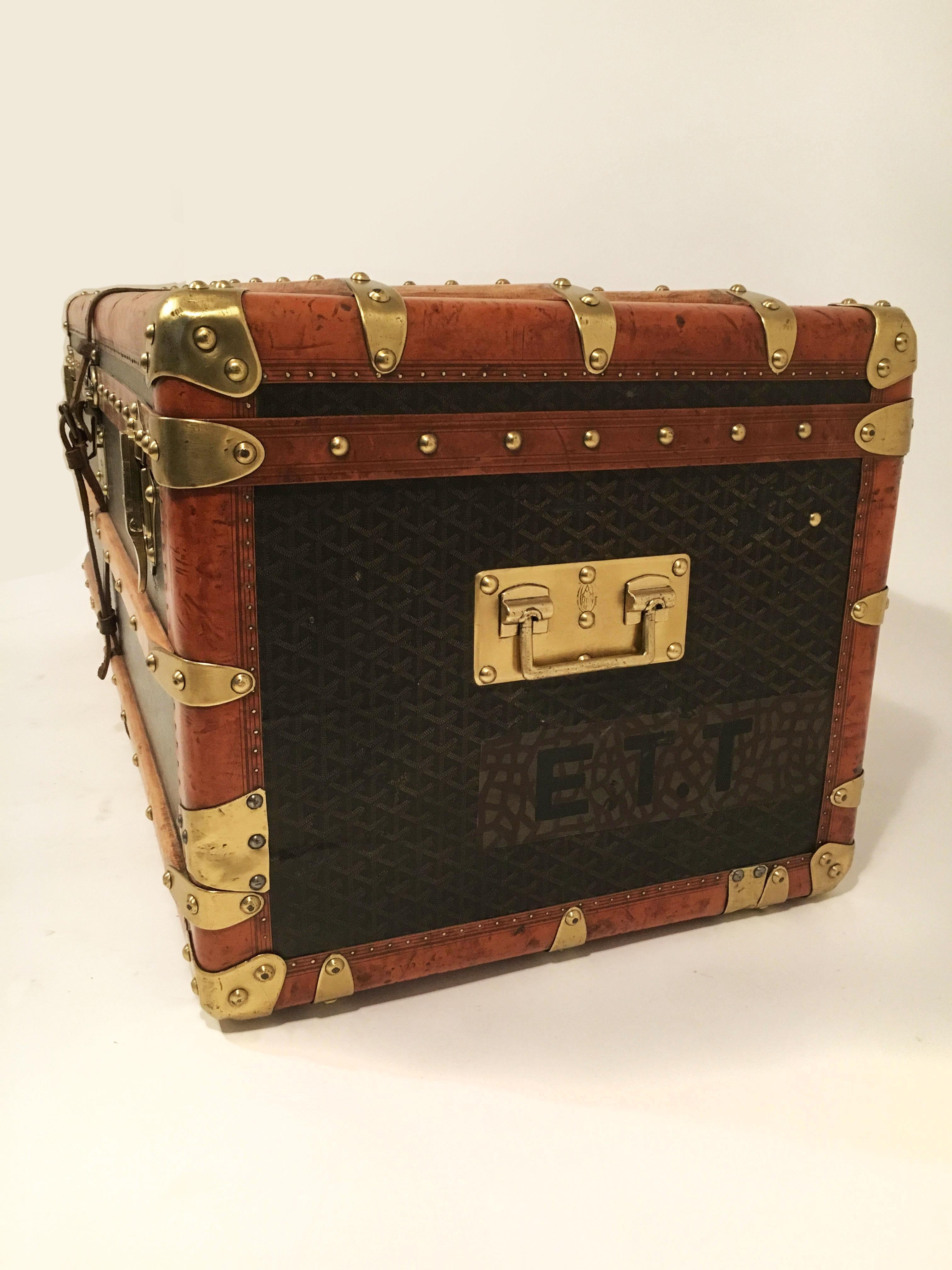 Beech Goyard Steamer Trunk from the Princely House of Thurn and Taxis For Sale