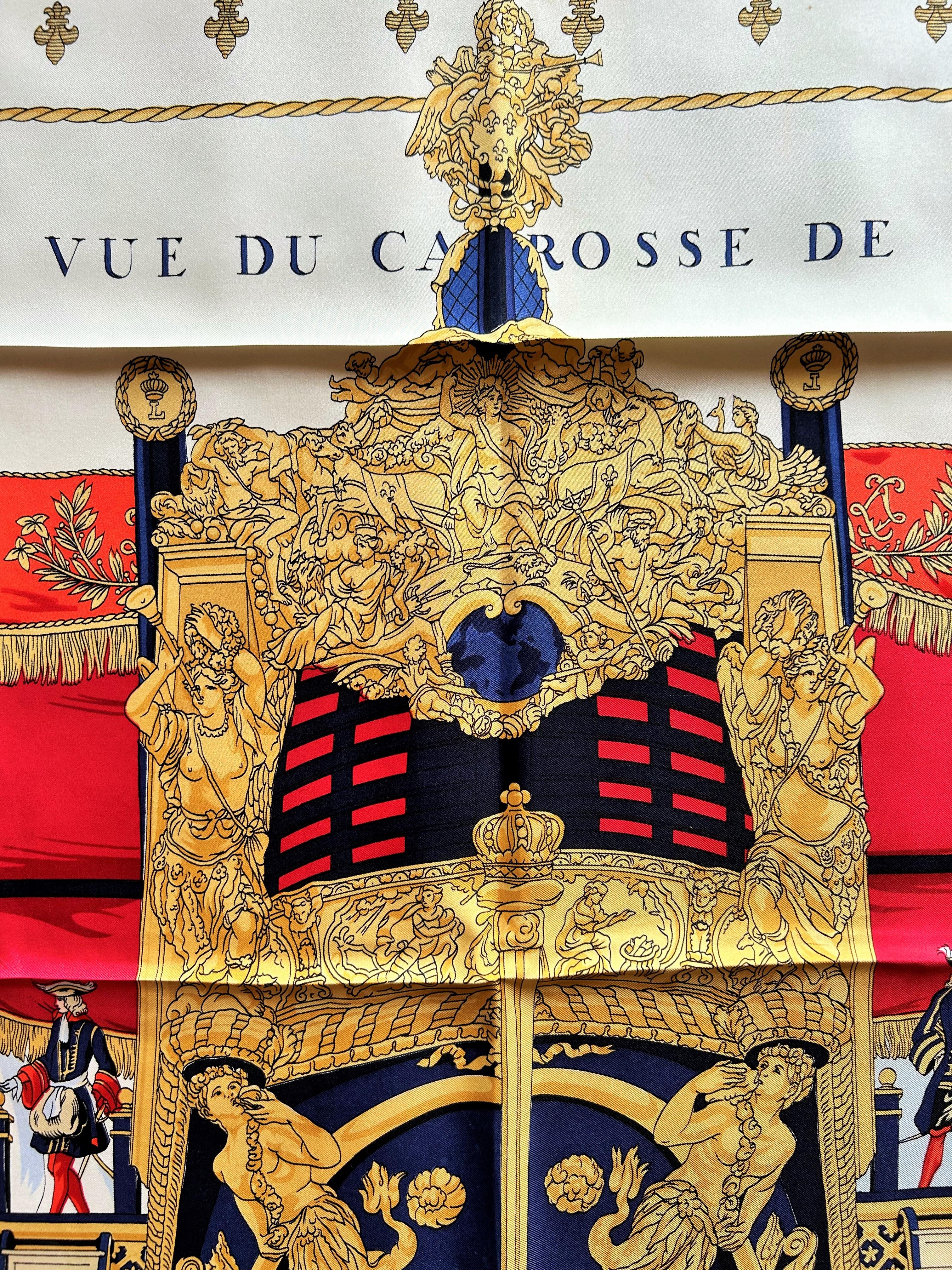 Famoso foulard di Hermès intitolato La Réale by Hugo Grygkar con la sua scatola CIRCA 1990 in vendita 2