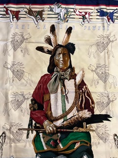 Famous Hermès silk scarf”'Pani La Shar” designed by artist Kermit Oliver, c 93