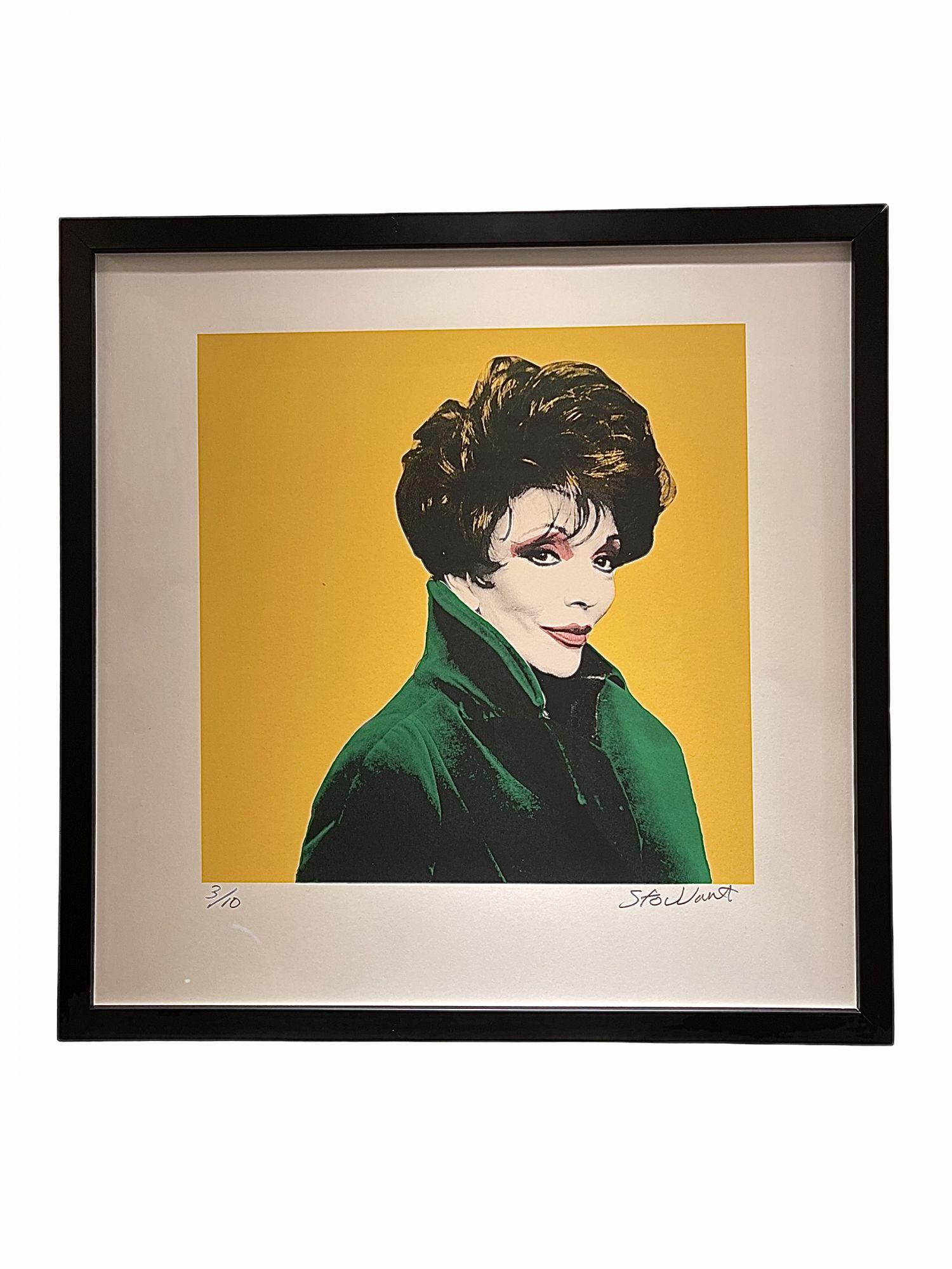 Famous! Ten silkscreen prints by John Stoddart, all taken from his photographs, a homage to Andy Warhol. And also a question, and that is, if he were alive today, would he have made portraits of the 'stars' that Stoddart photographed? Included in