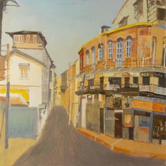 Fan Bai Paesaggio originale Olio su tela "Angolo della città vecchia"