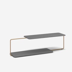 Constant Coffee or Cocktail Table Copper and Wood Flat Geometric Customizable