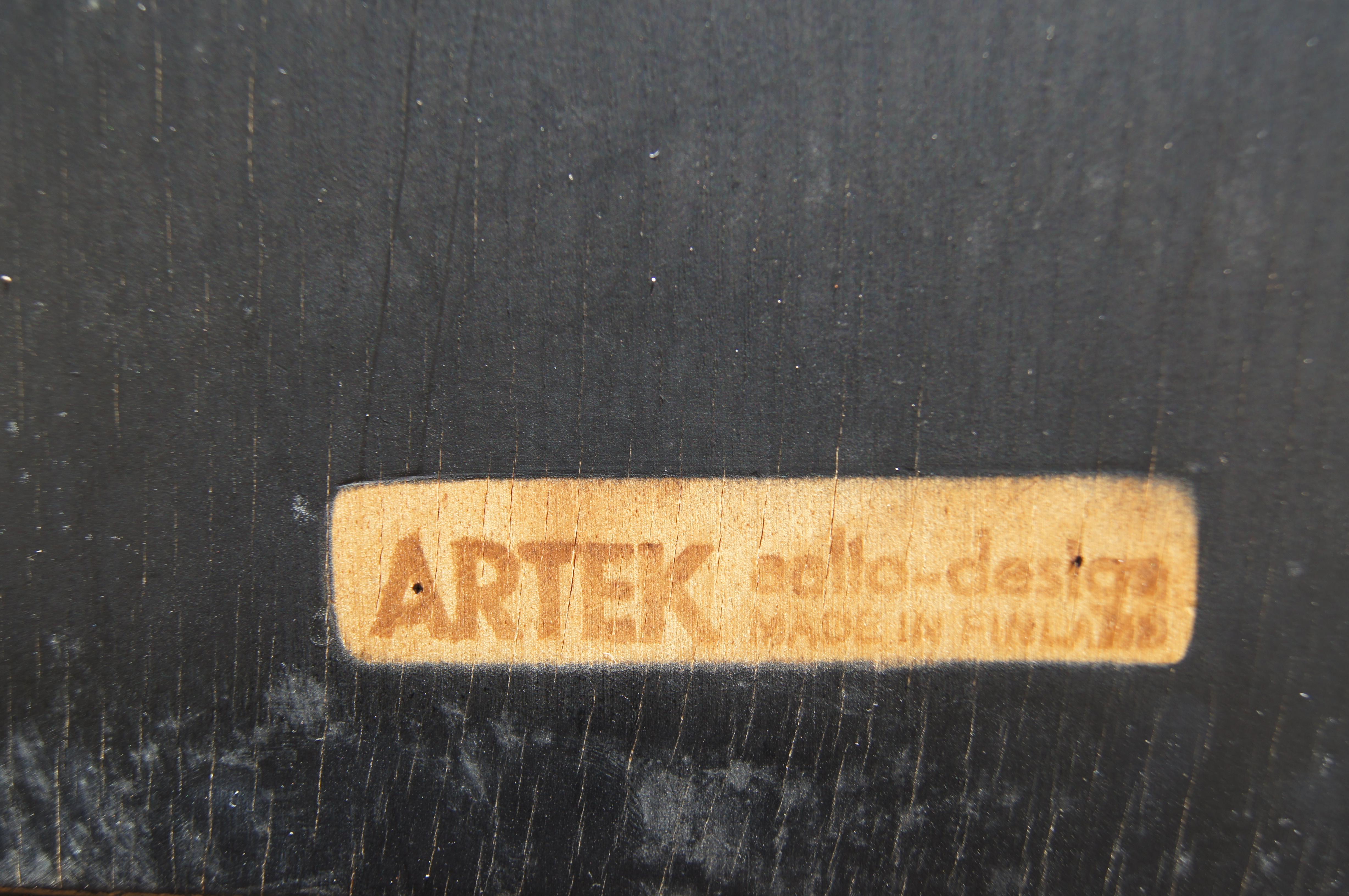 Beistelltisch mit Fächerbeinen, Modell X601, aus Birke und Leder von Alvar Aalto für Artek im Angebot 2