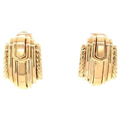 Fan Motif 18k Yellow Gold Earclips by David Webb, circa 1970s