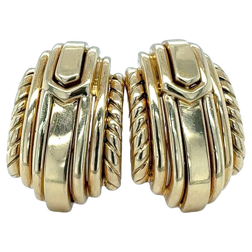 Fan Motif 18k Yellow Gold Earclips by David Webb, circa 1970s