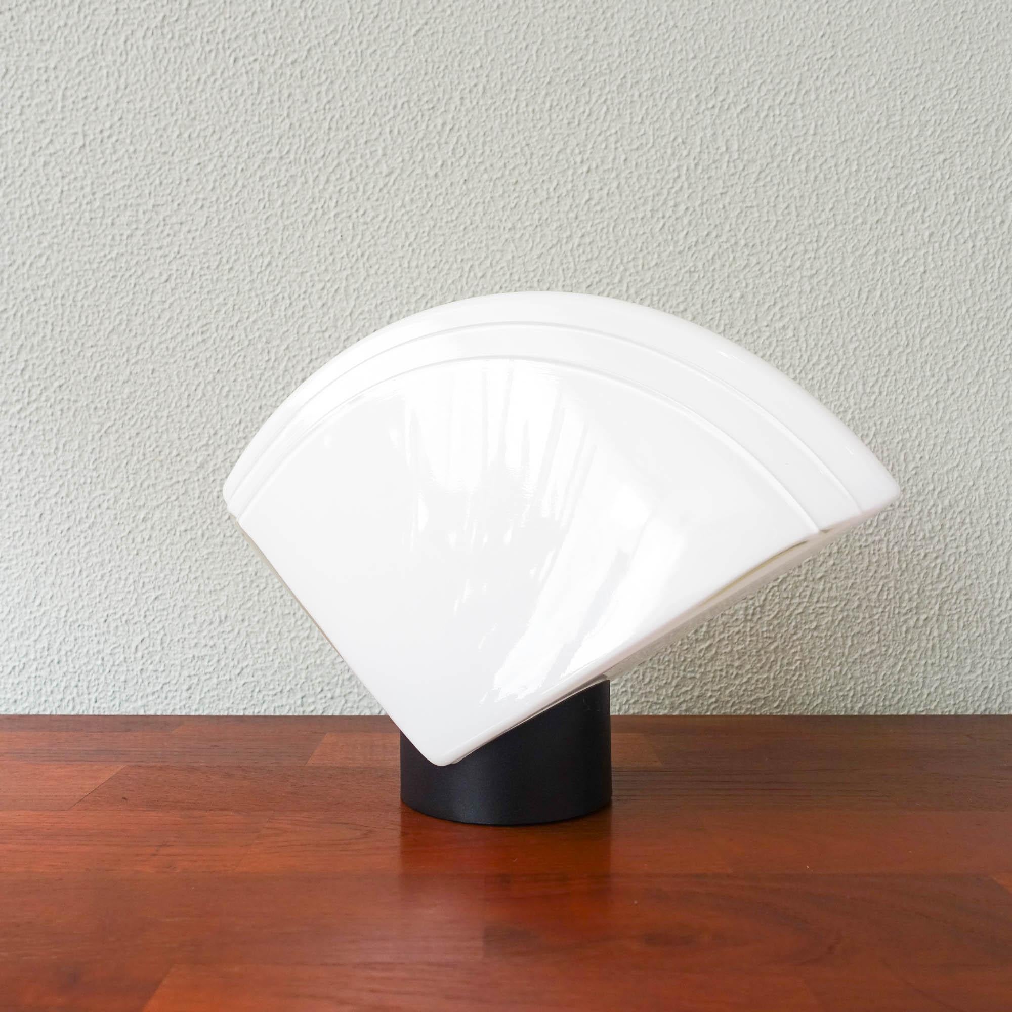 Aluminum Fan-Shaped AV Mazzega Murano Glass Table Lamp, 1970s For Sale
