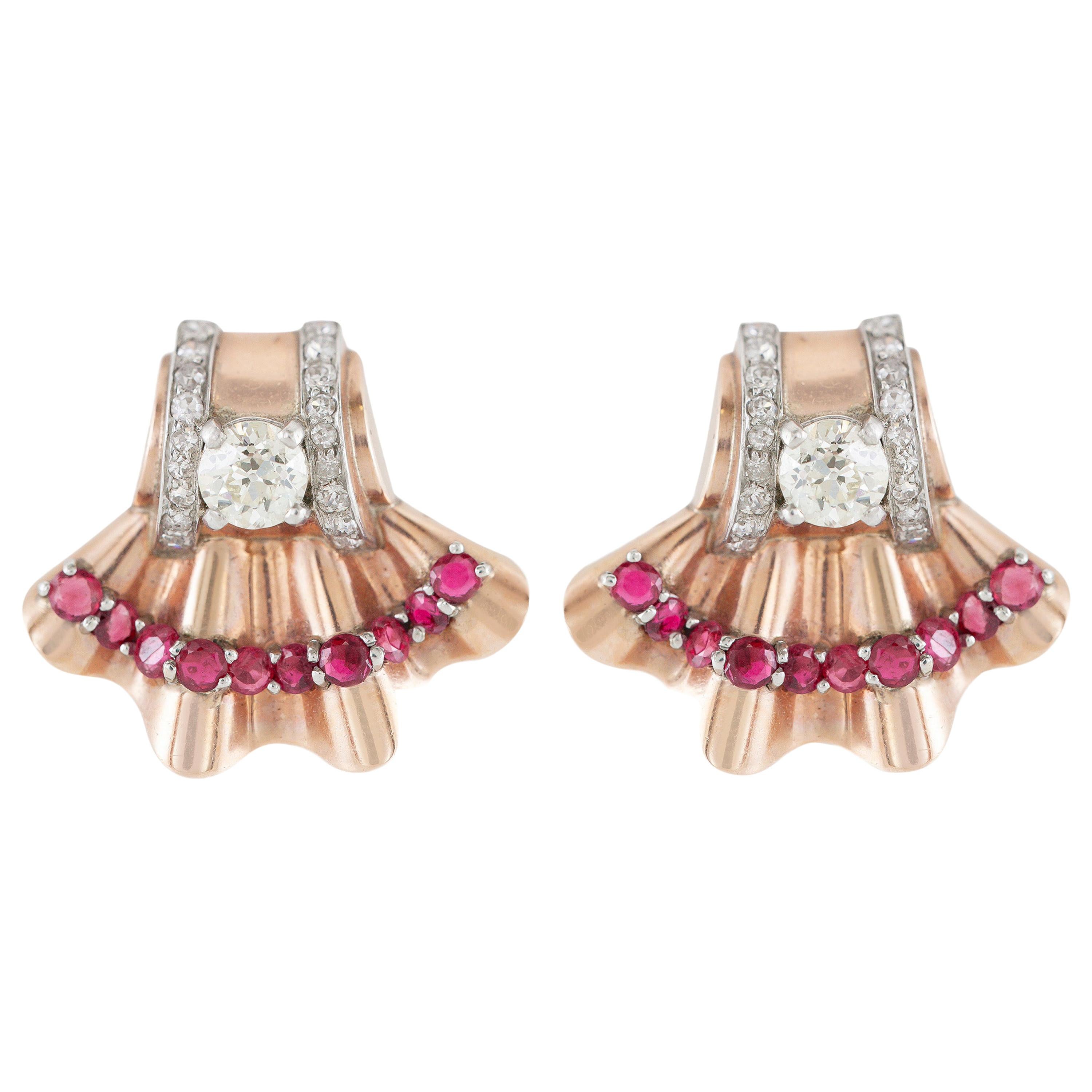 Fan-Shaped Clip-On Earrings