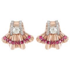 Fan-Shaped Clip-On Earrings