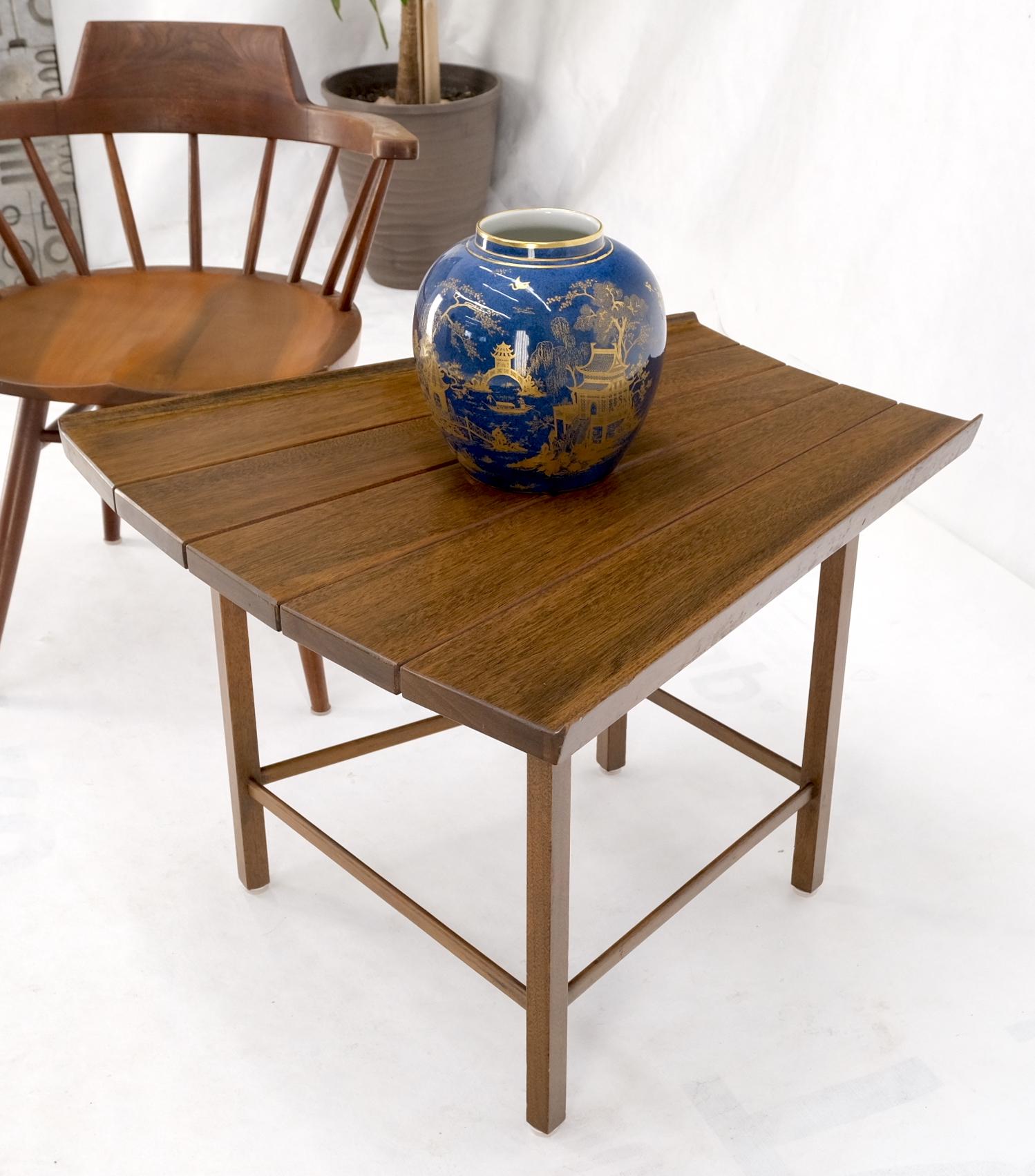 Mid-Century Modern fan shaped rolled edges solid walnut dunbar Atr. Side end stand occasional table mint!