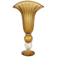Fan Shaped Tall Glass Vase