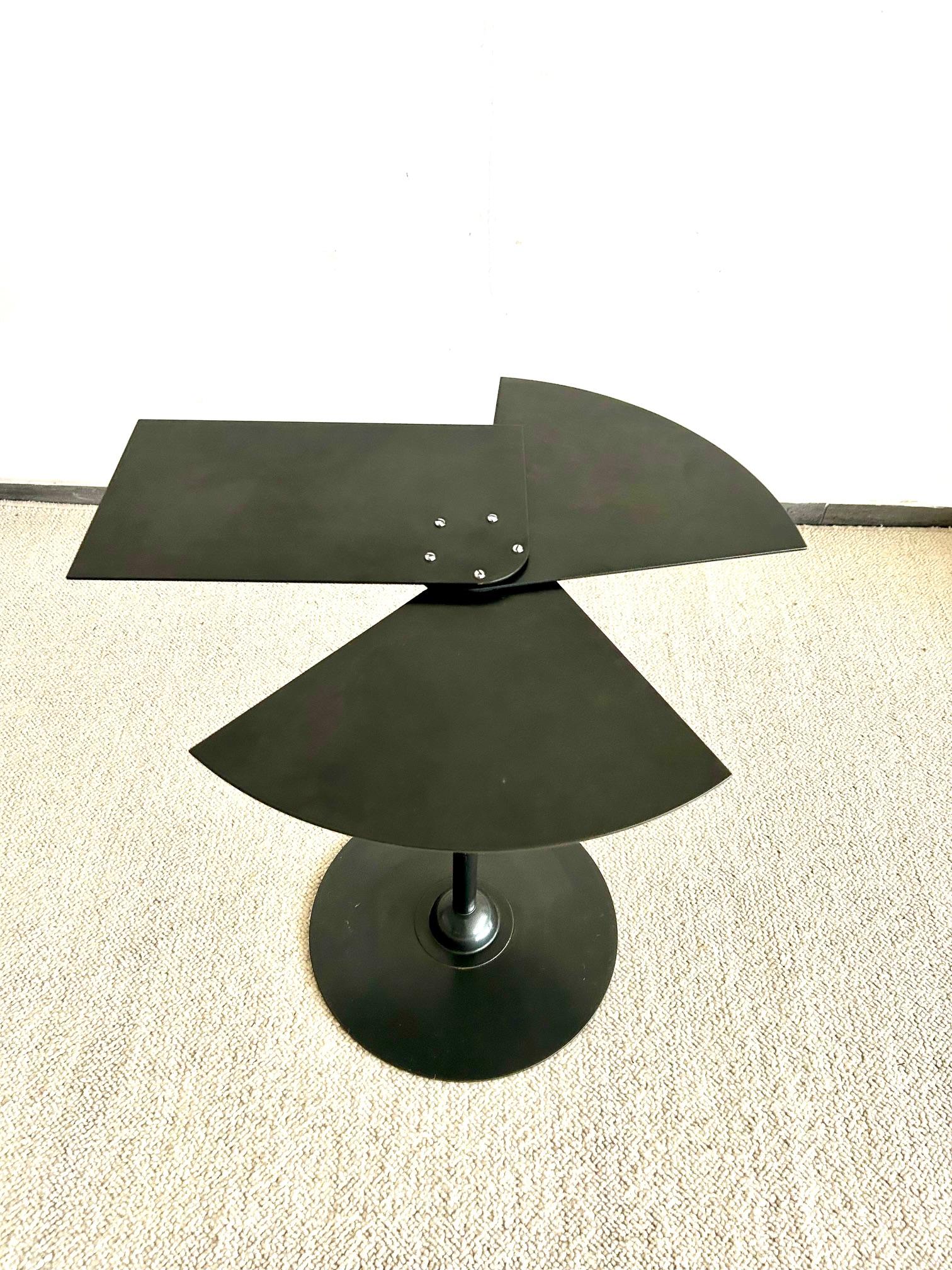 Lacquered Fan Side Table from Pierre Chareau 1980s Edition Andrée Putman For Sale