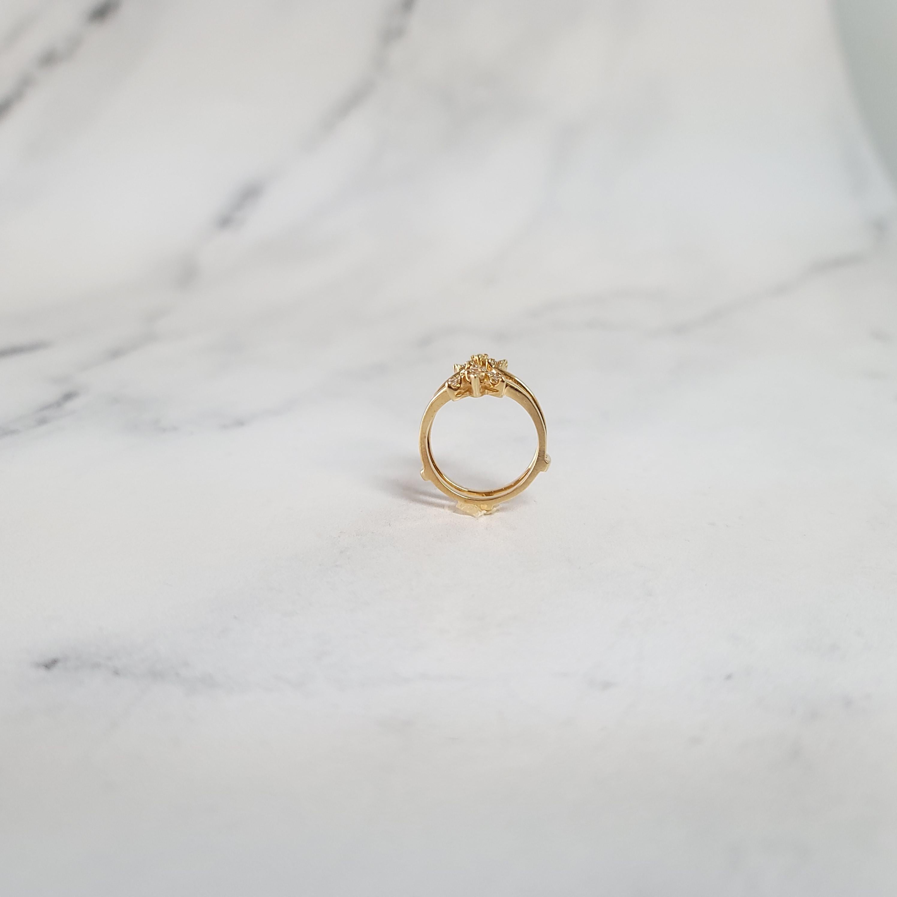 Bague à diamant en forme d'éventail, rehausseur de garde .25cttw 14k Yellow Gold Neuf - En vente à Sugar Land, TX