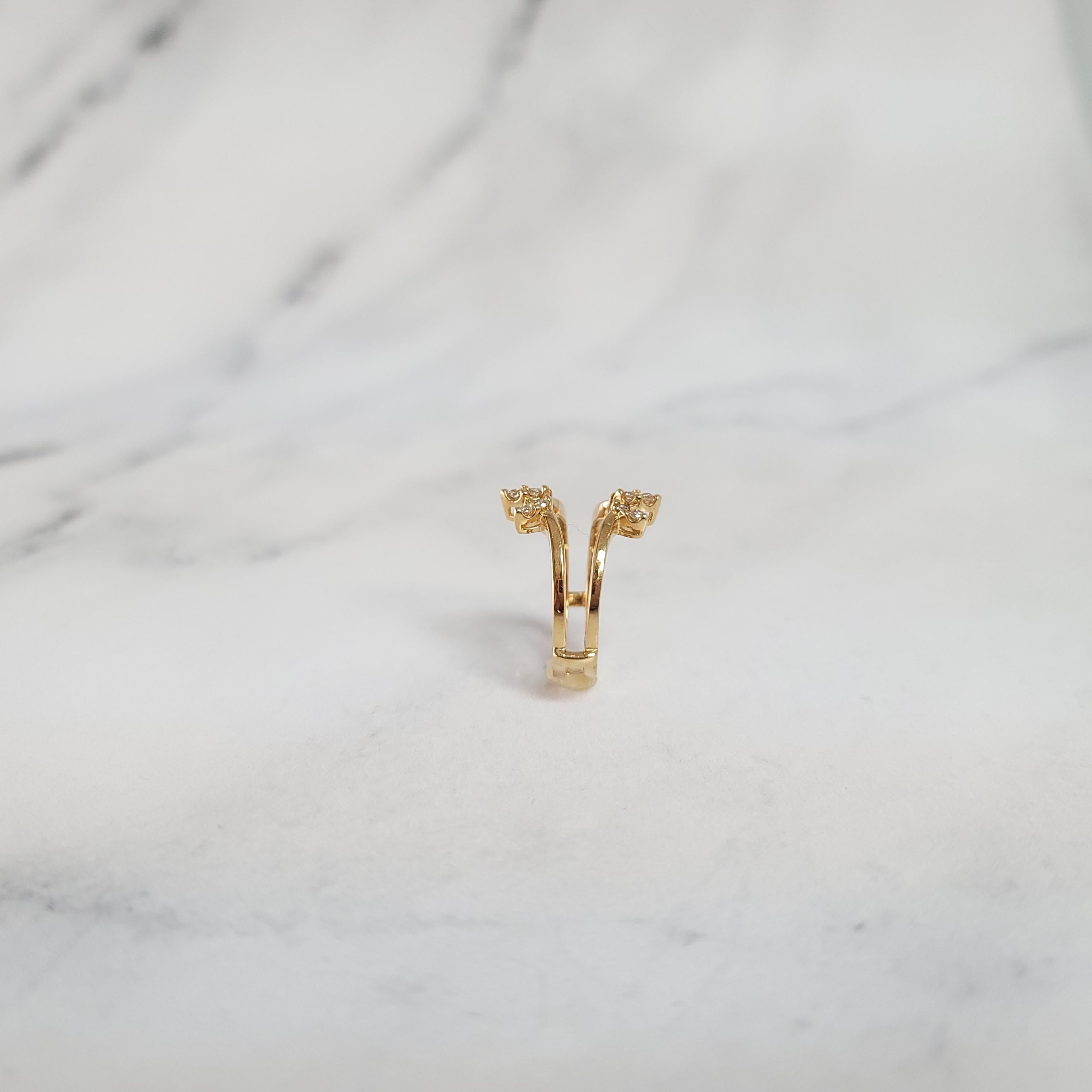 Bague à diamant en forme d'éventail, rehausseur de garde .25cttw 14k Yellow Gold Unisexe en vente