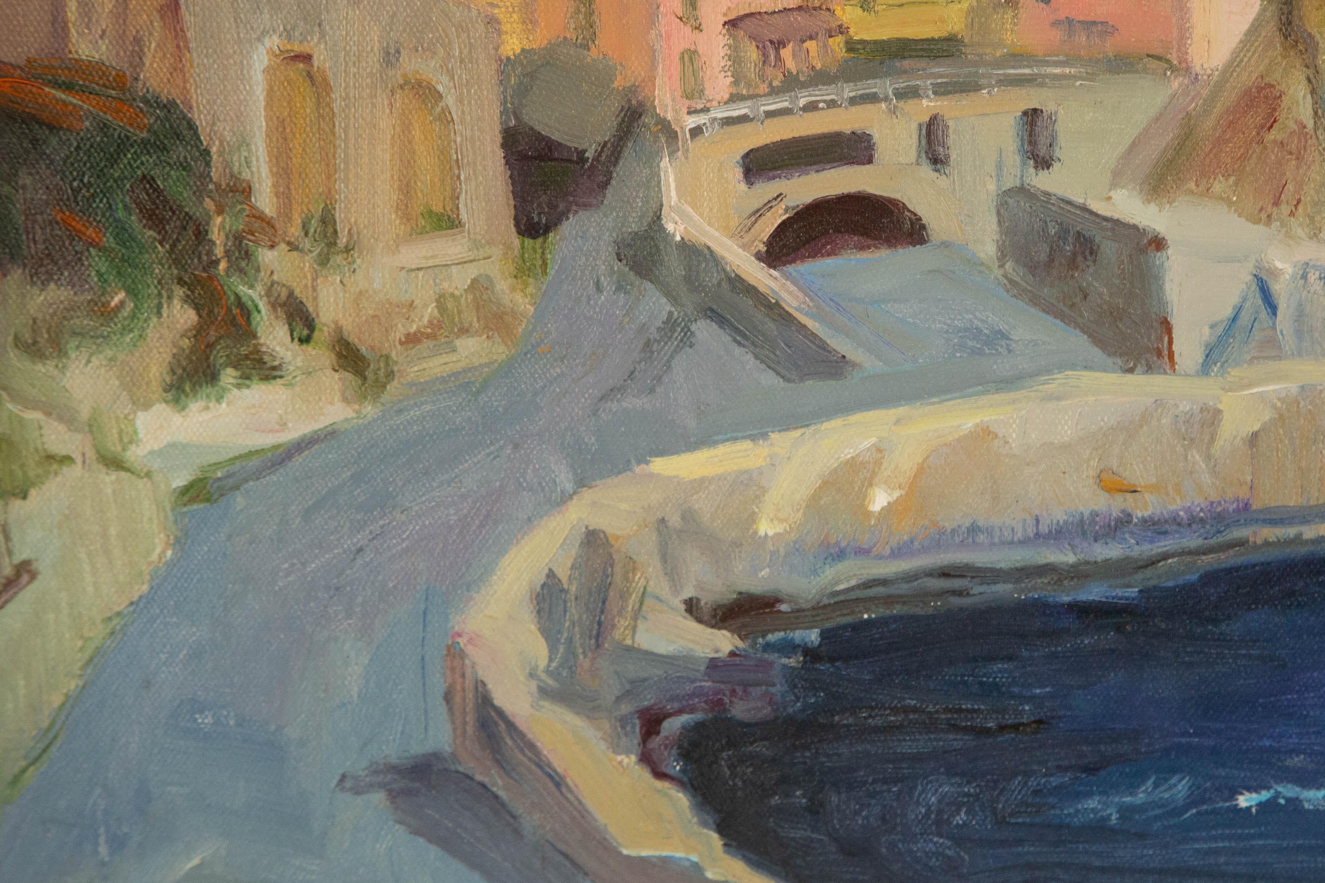 Fan Wang Landscape Original Oil On Canvas 