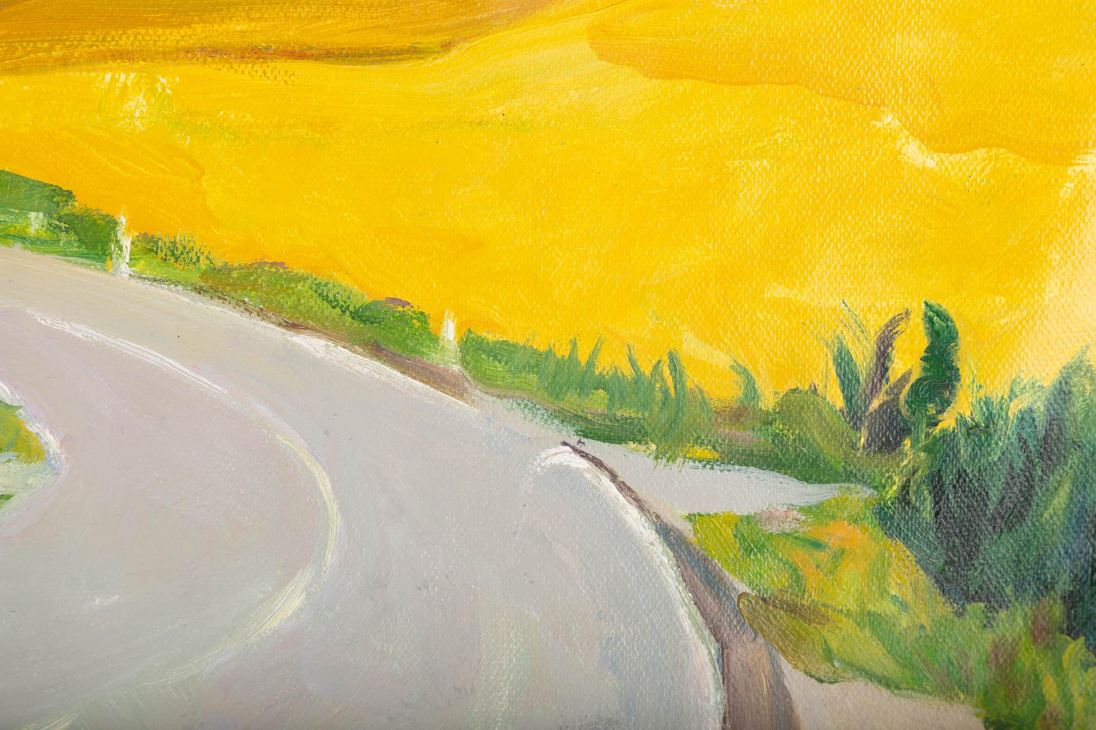 Fan Wang Landschaft, Original, Ölgemälde auf Leinwand, „Die Straße“ im Angebot 6