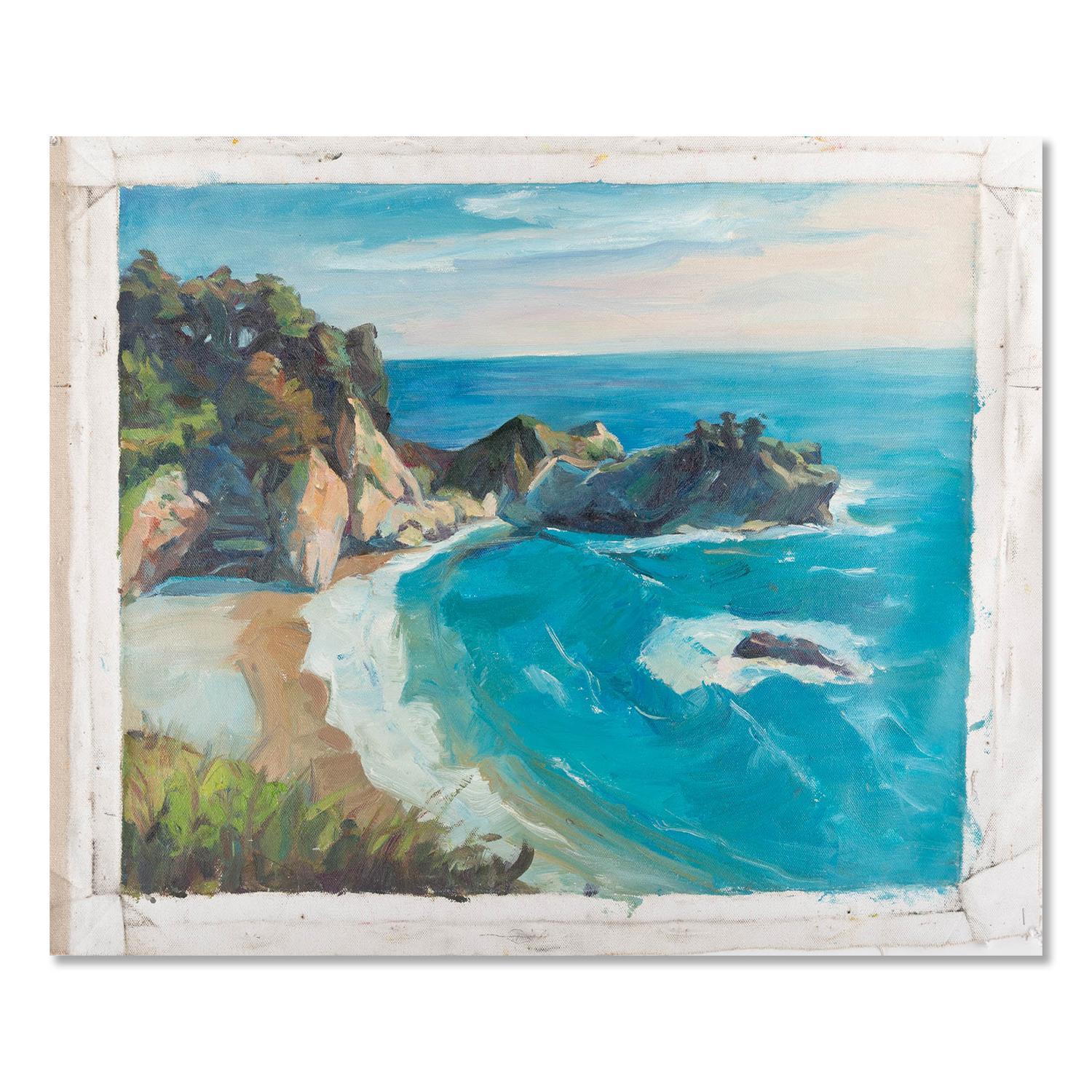 Fan Wang Landschaft, Original-Ölgemälde „Das Meer“, Fan Wang im Angebot 1
